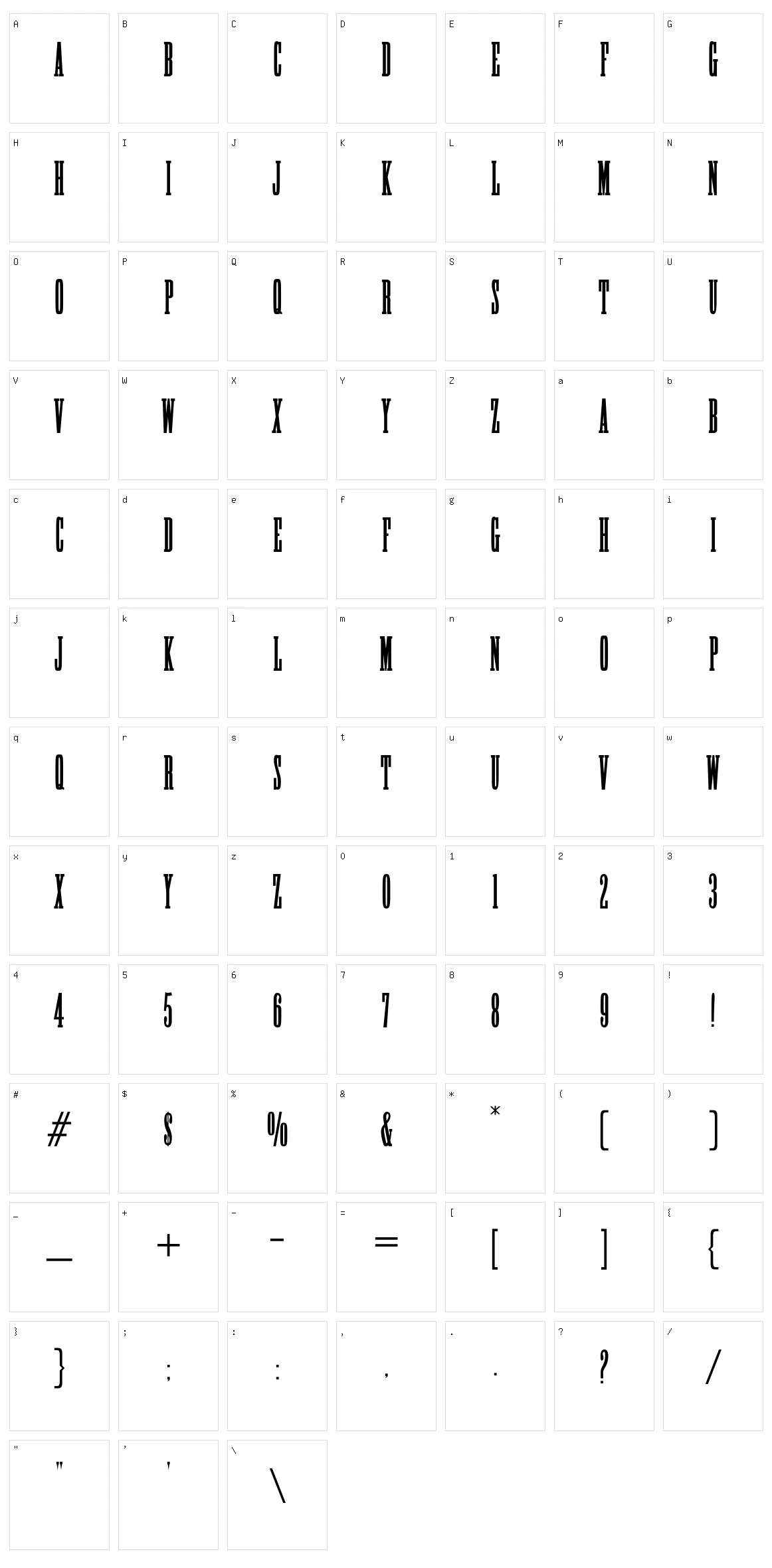 HFF High Tension Character Set