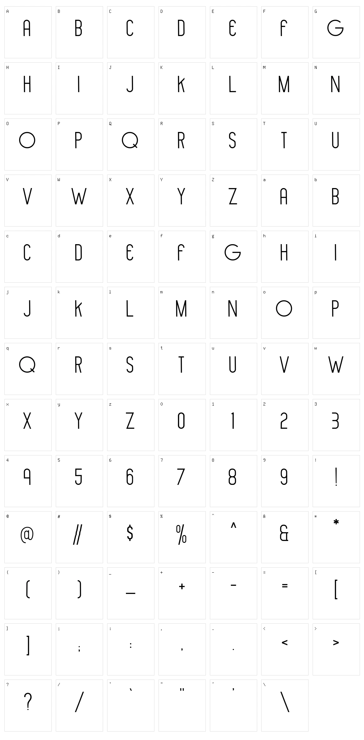 Hollen Amare Sans Character Set