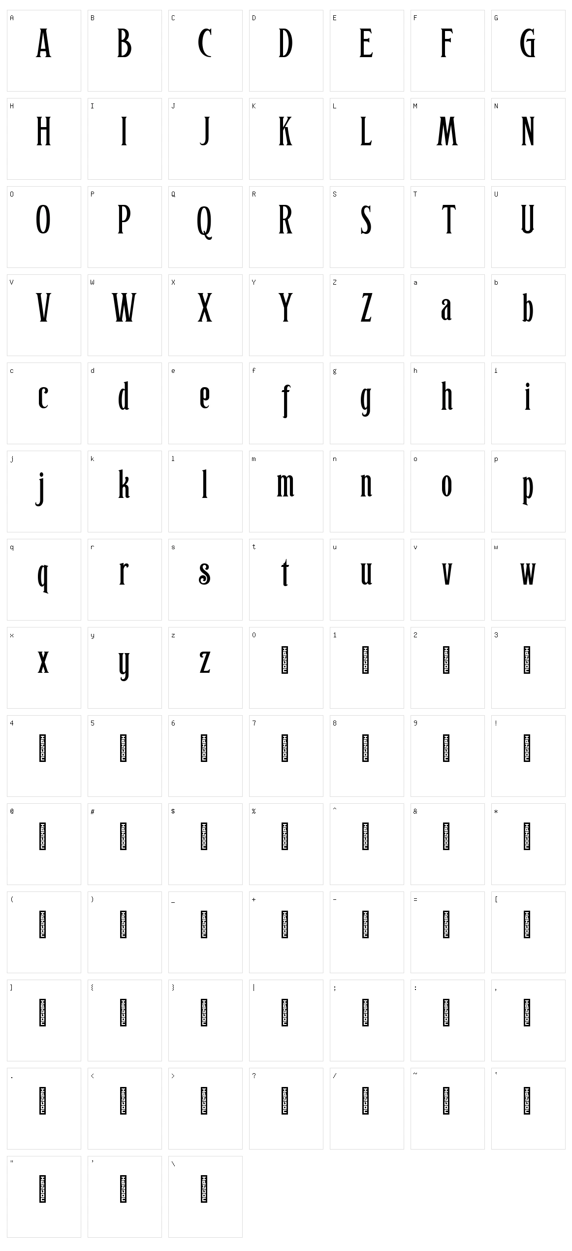 Hophus Roghus Character Set
