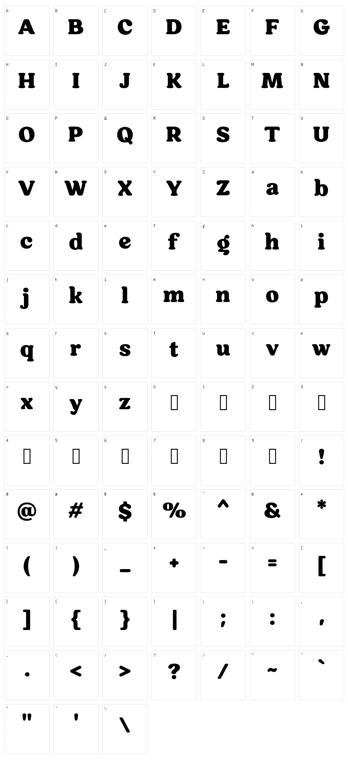 Hornbill Character Set