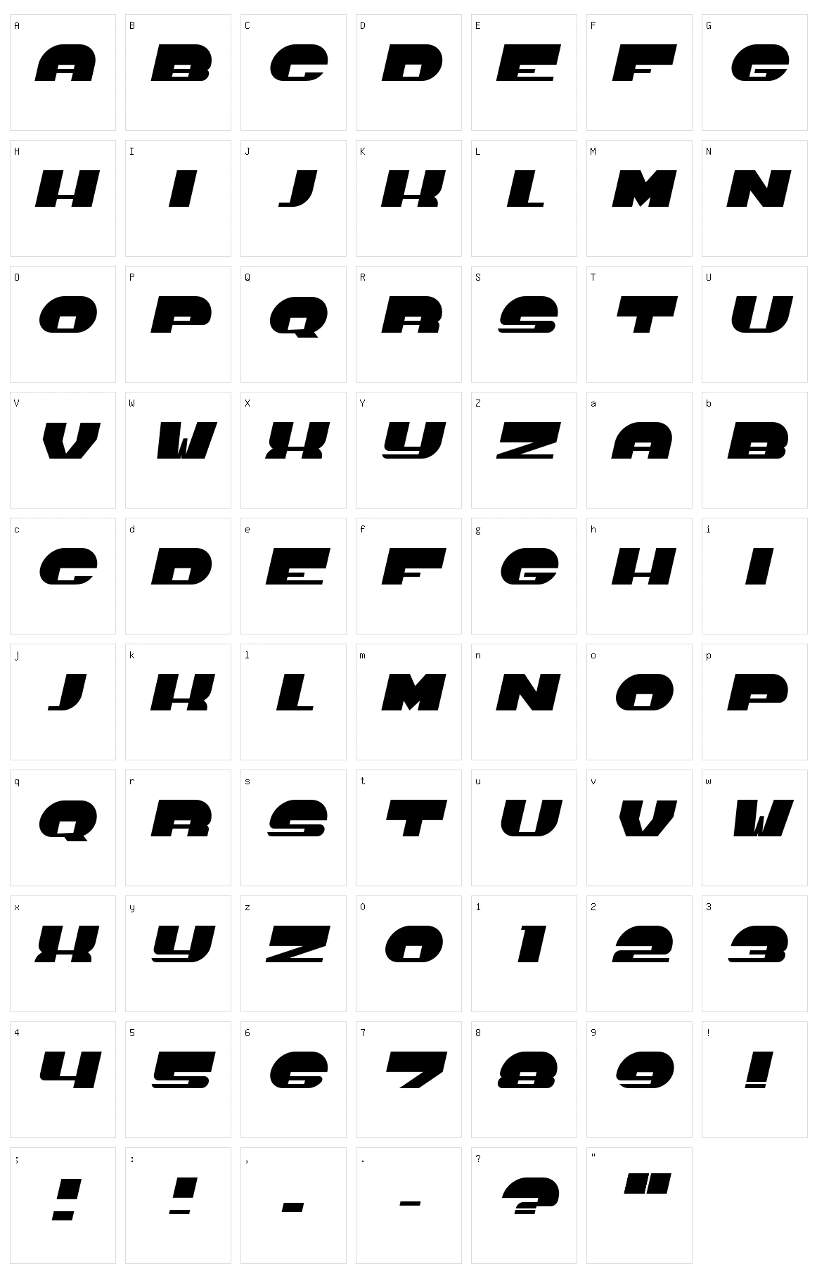 Hours Character Set