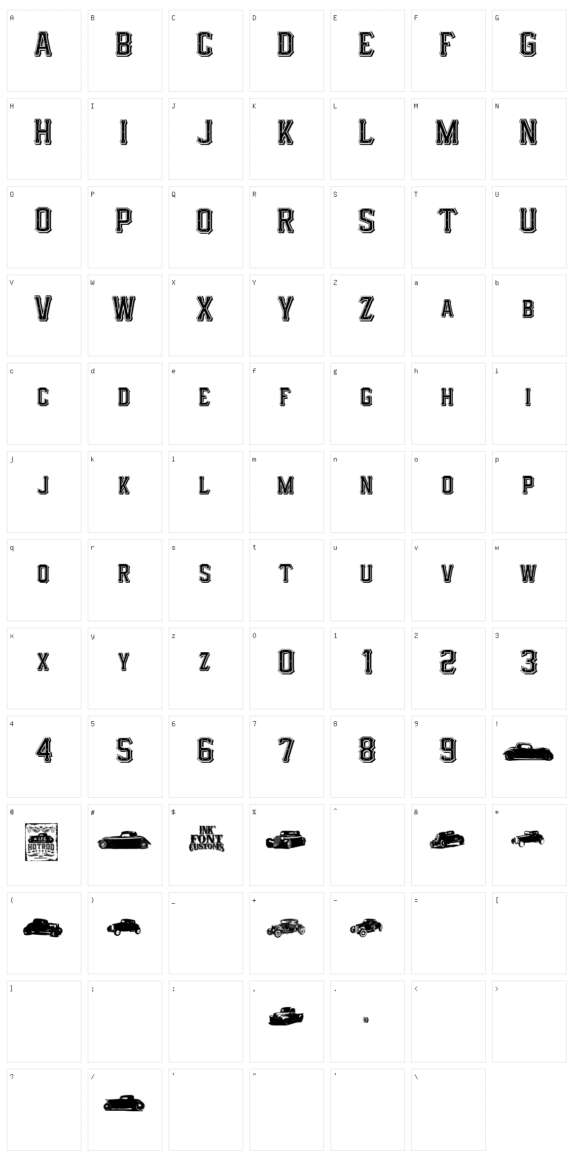 IFC HotRod Type Character Set