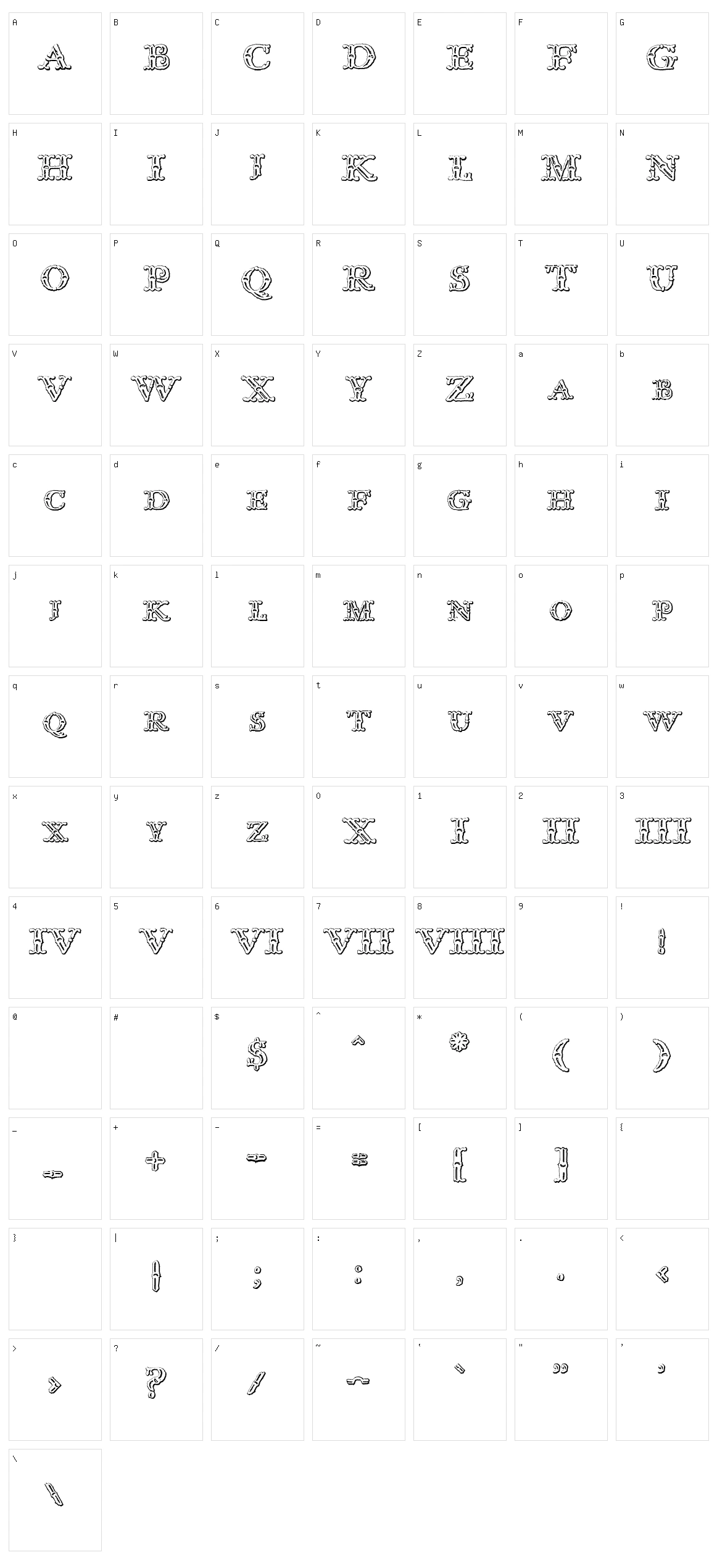 Imprenta Royal Nonpareil Character Set