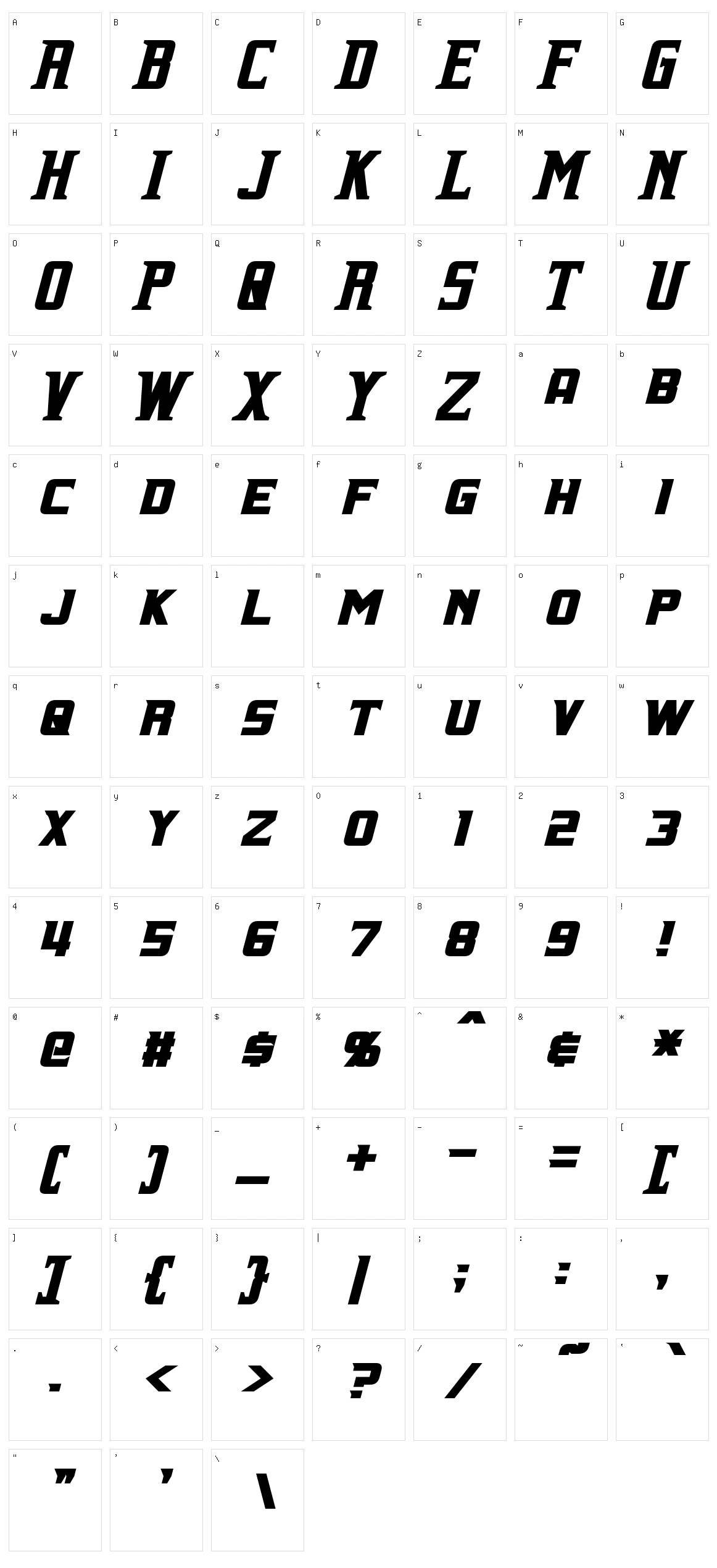 Indiana Character Set