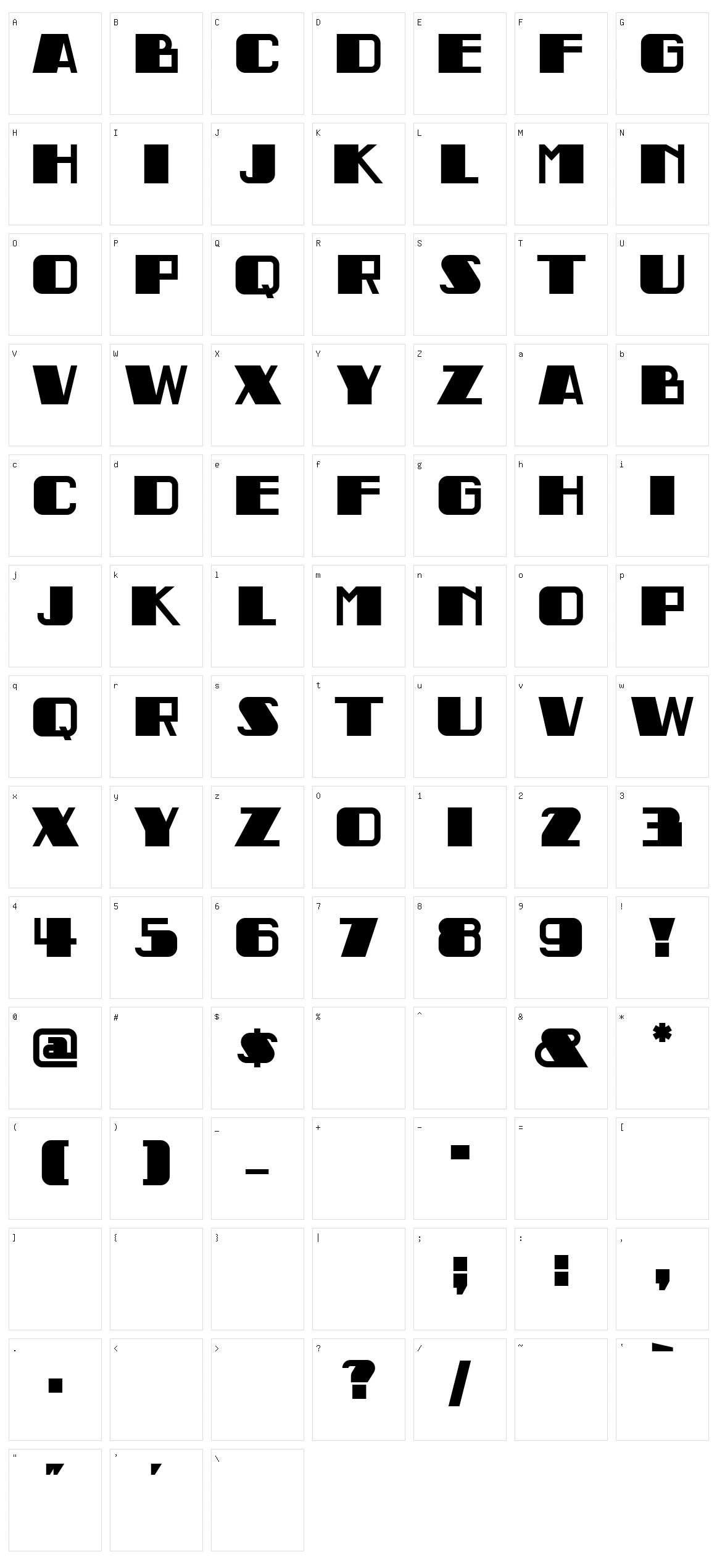 Indochine NF Character Set