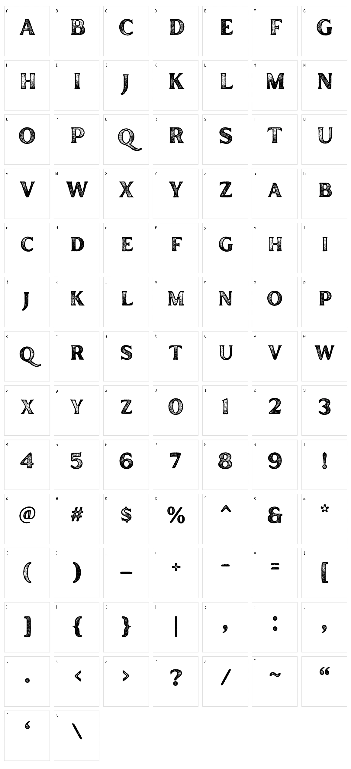 Inlander Character Set