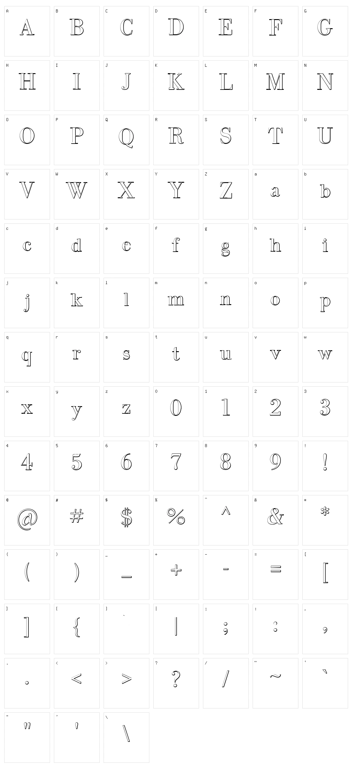 Intellecta Bodoned Beveled Character Set