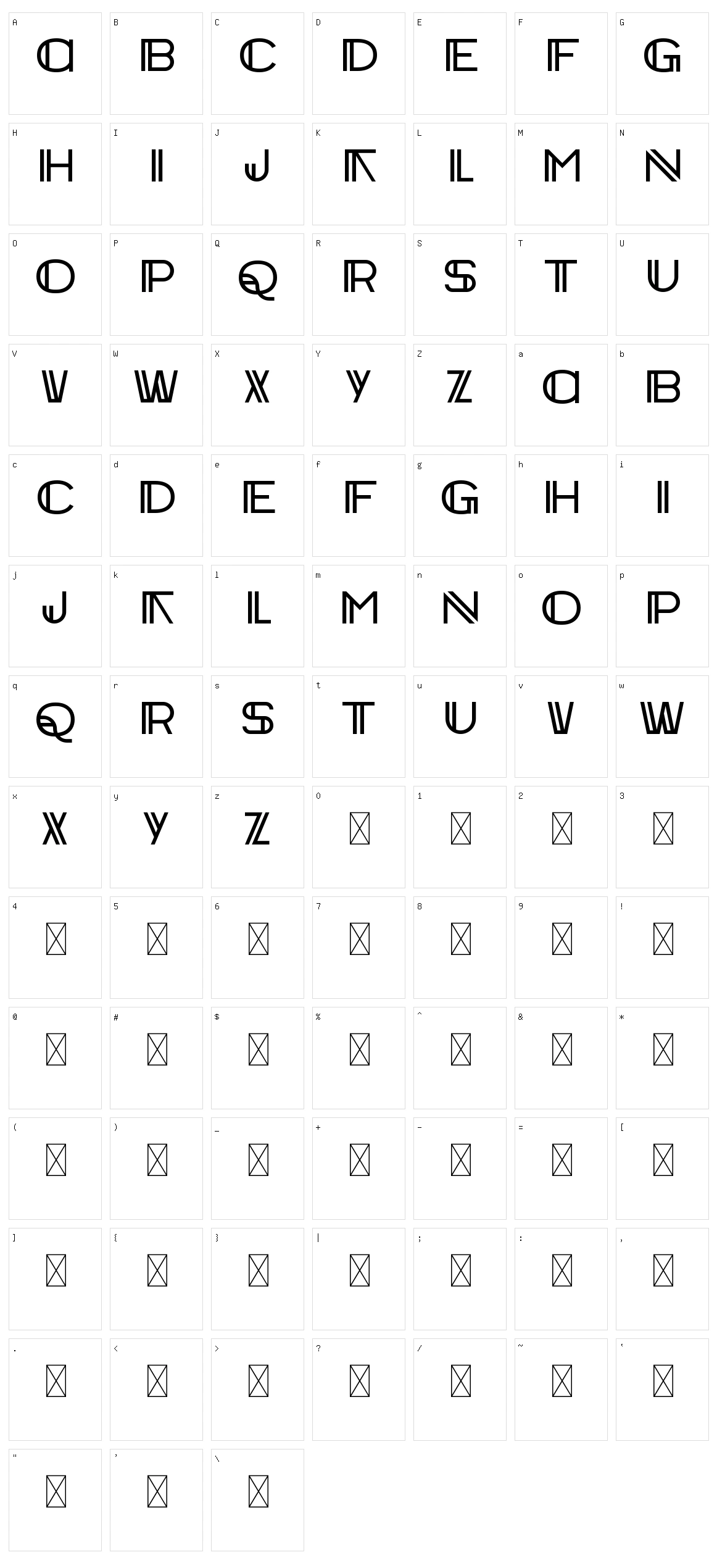 Intenci Character Set