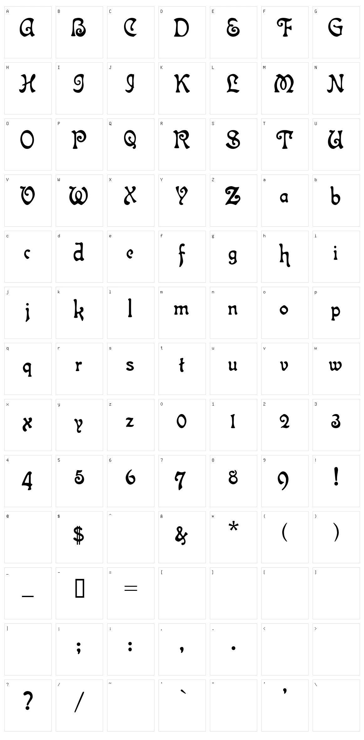 Isla Bella Character Set