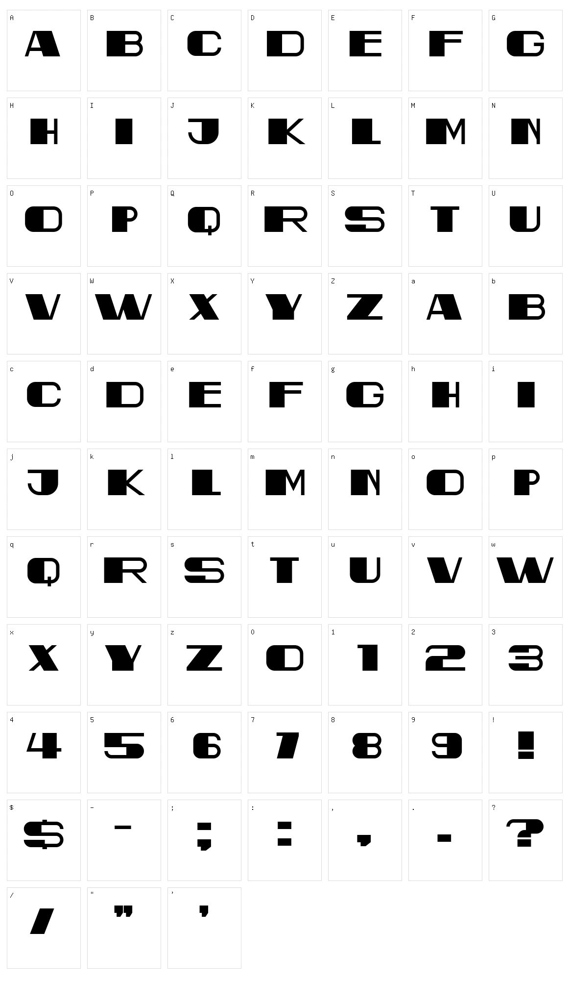 Izambane Character Set