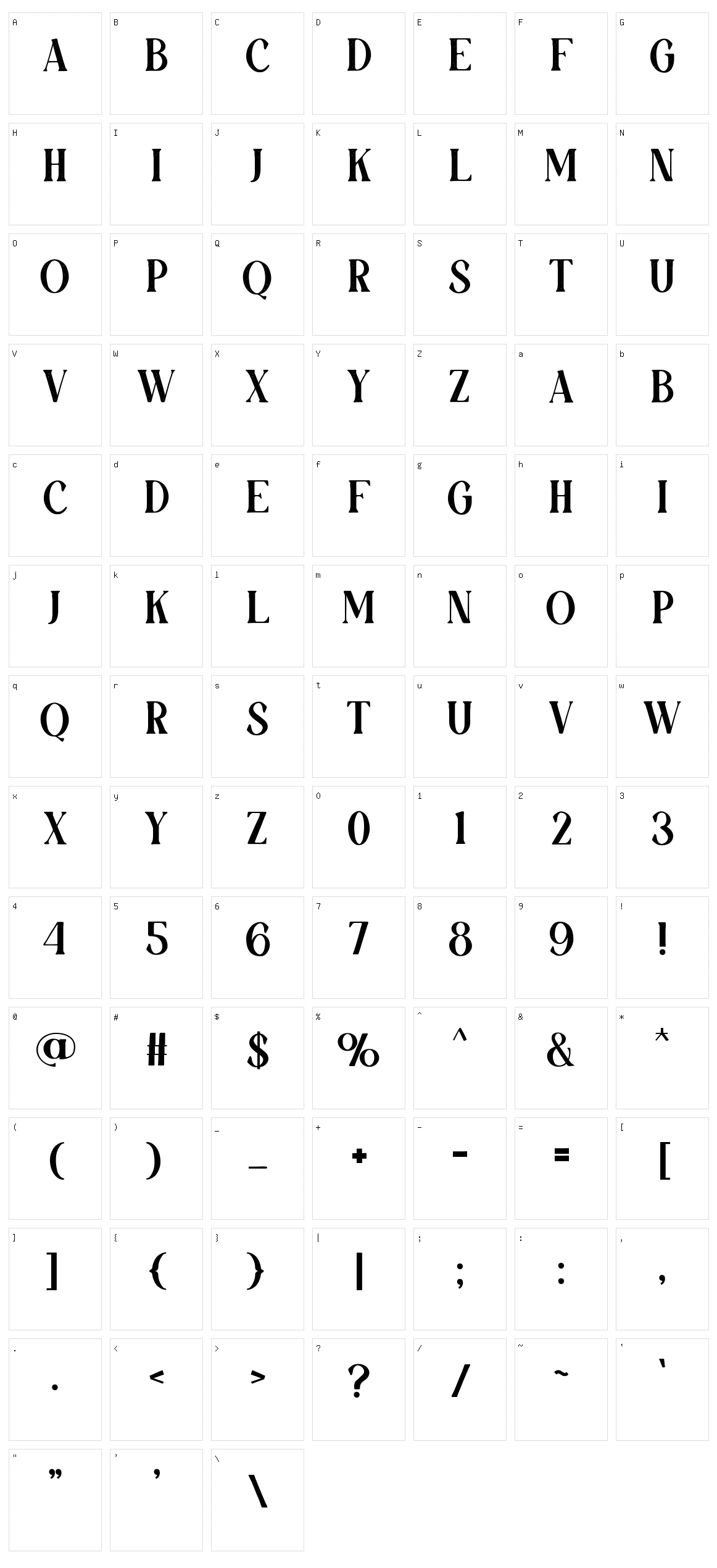 Jabrowzky Character Set