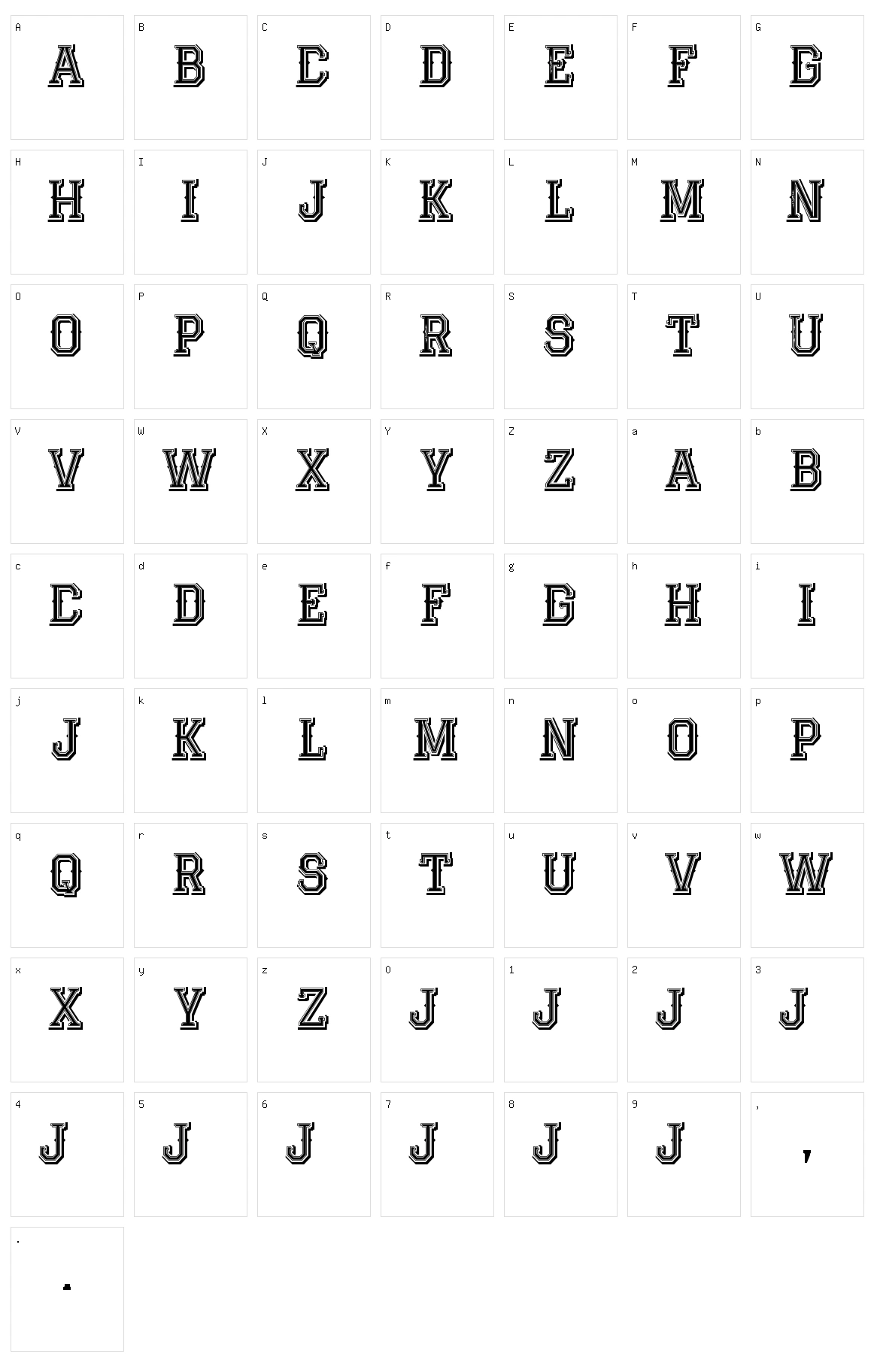 Jack Runner Character Set