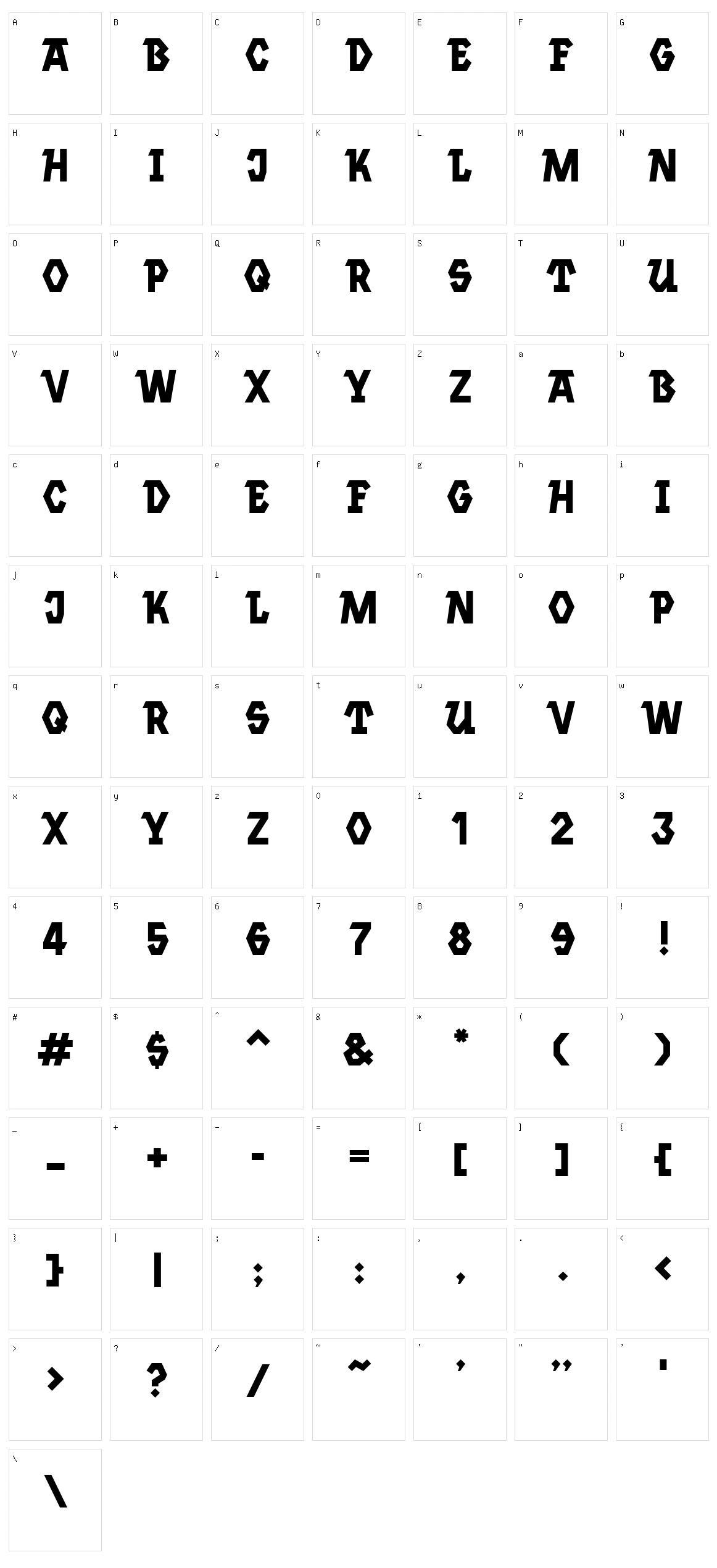 Jannsen Character Set