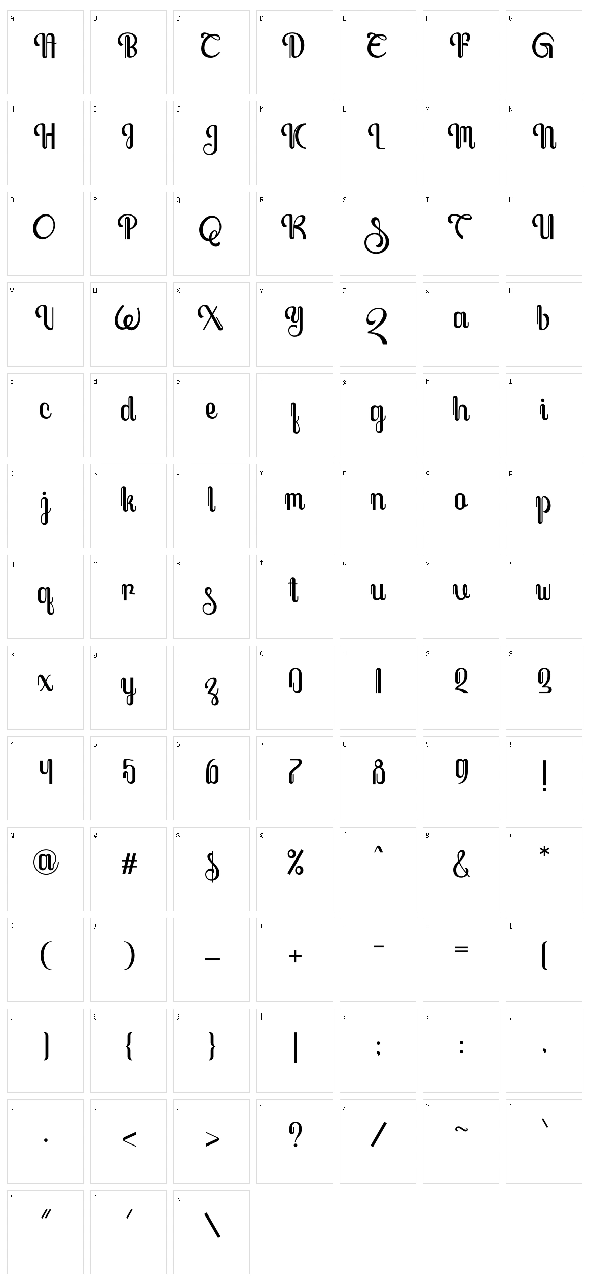 Javassoul Character Set