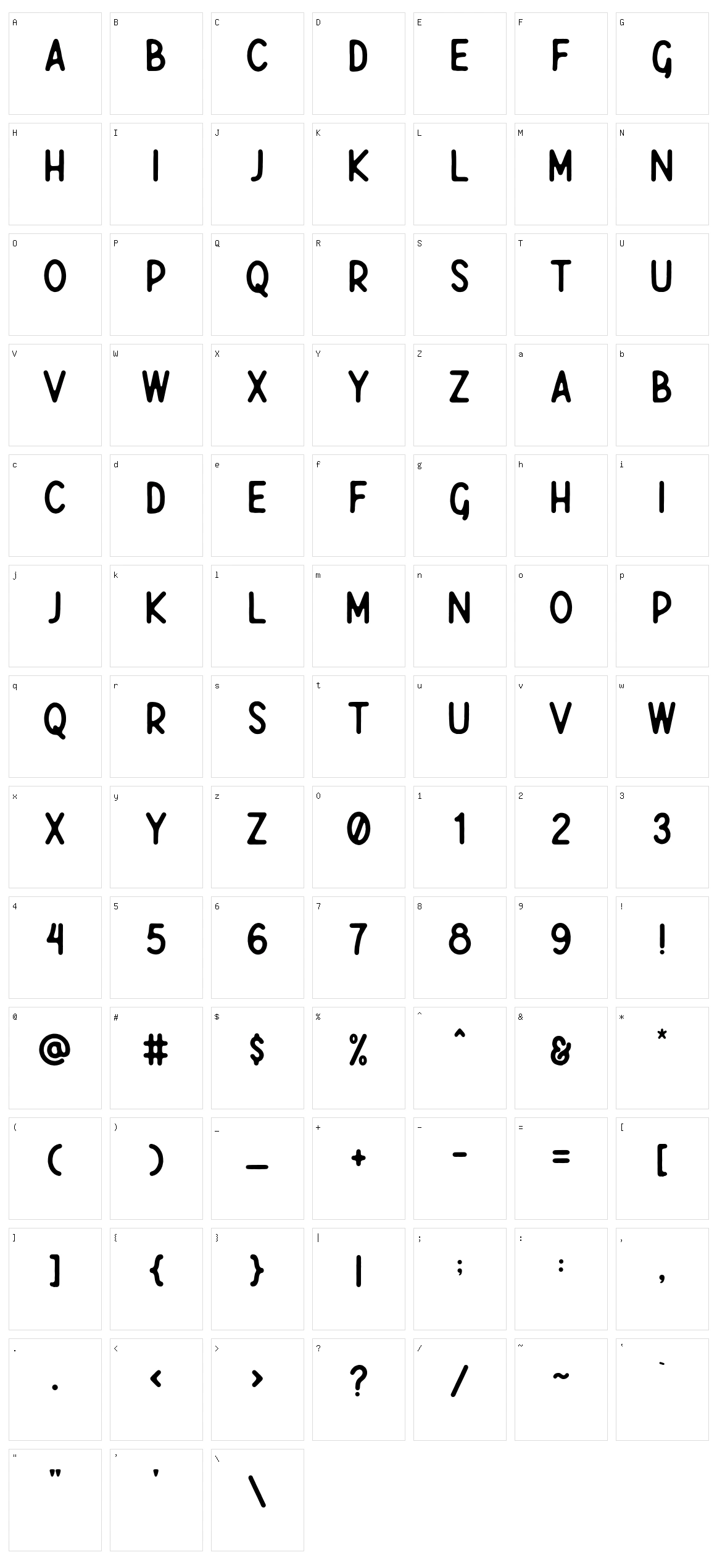 Javatages Character Set