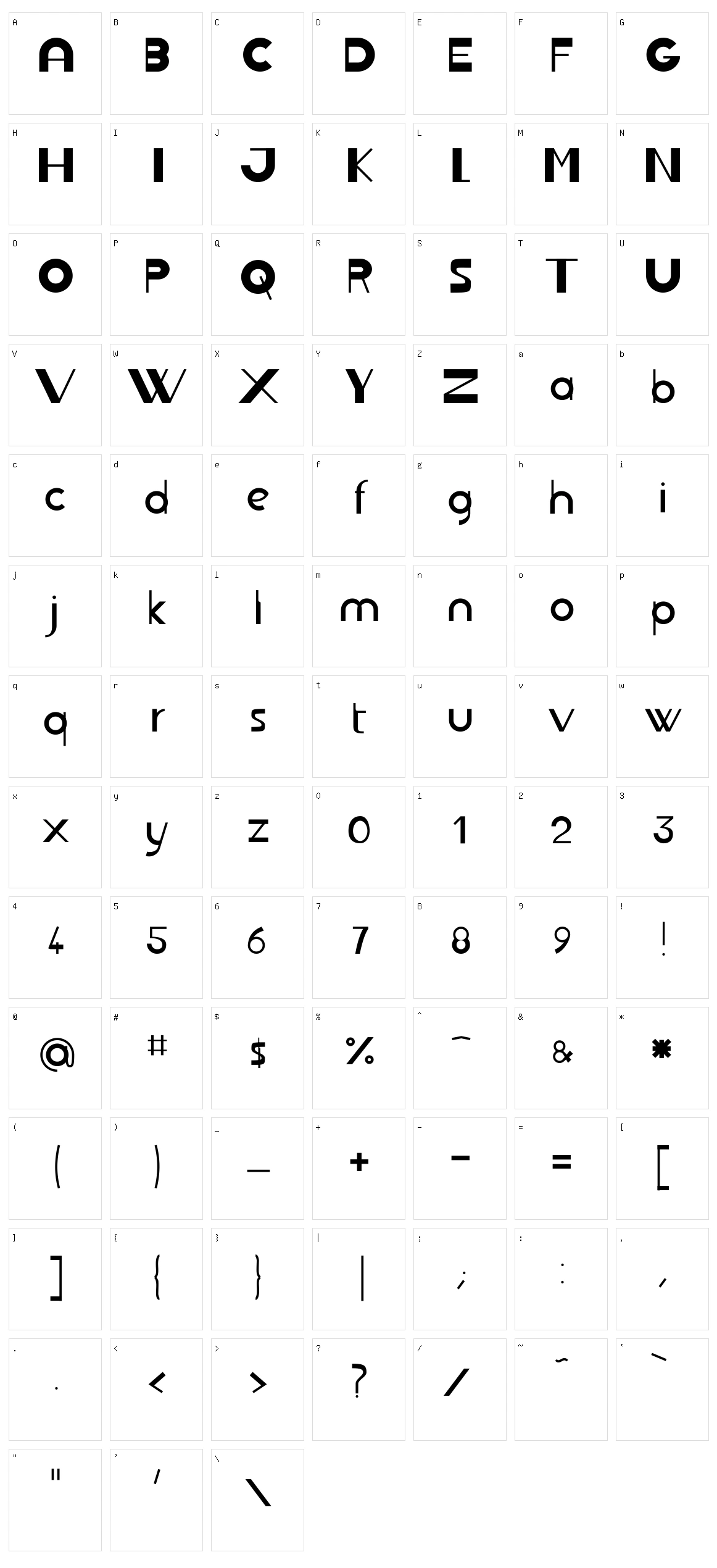 JB Rond Character Set