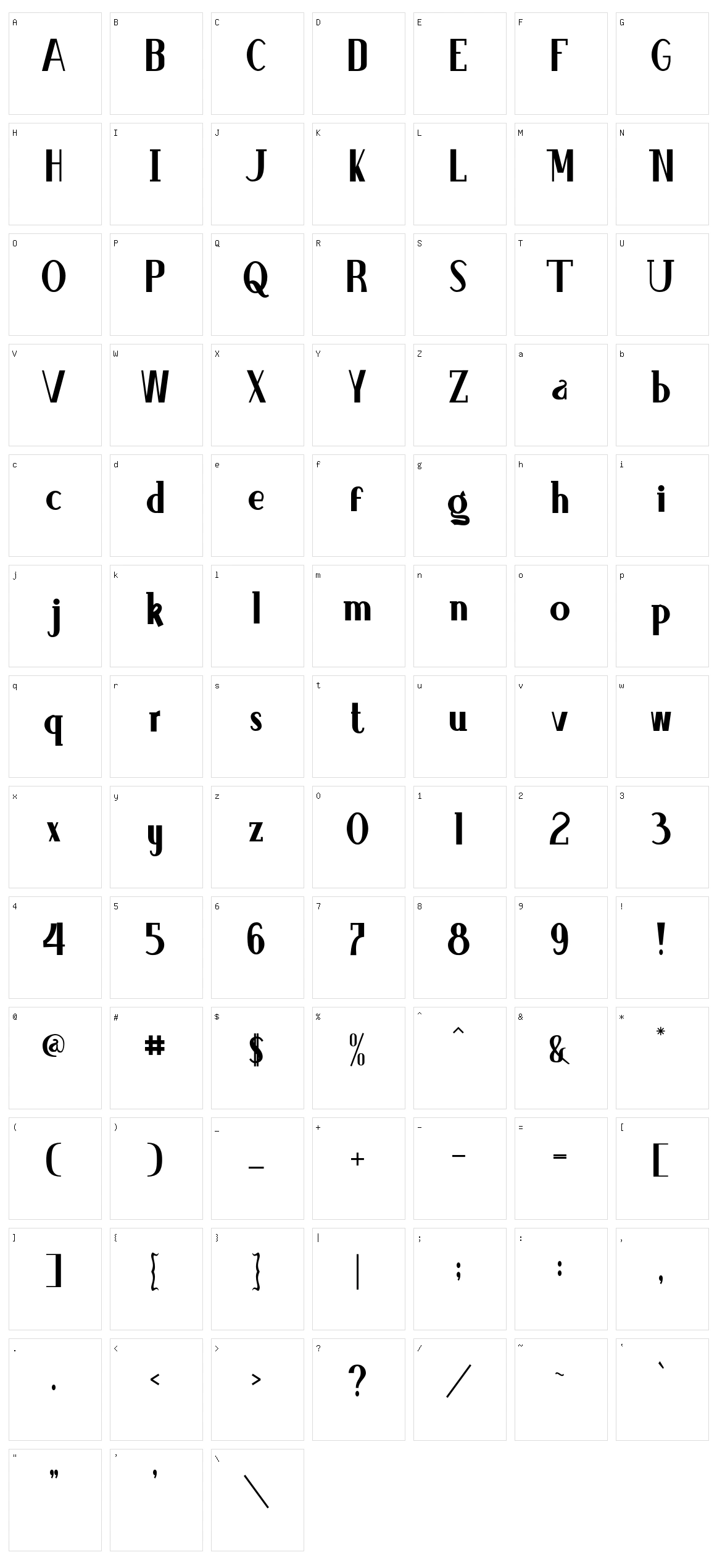 Jessica Character Set