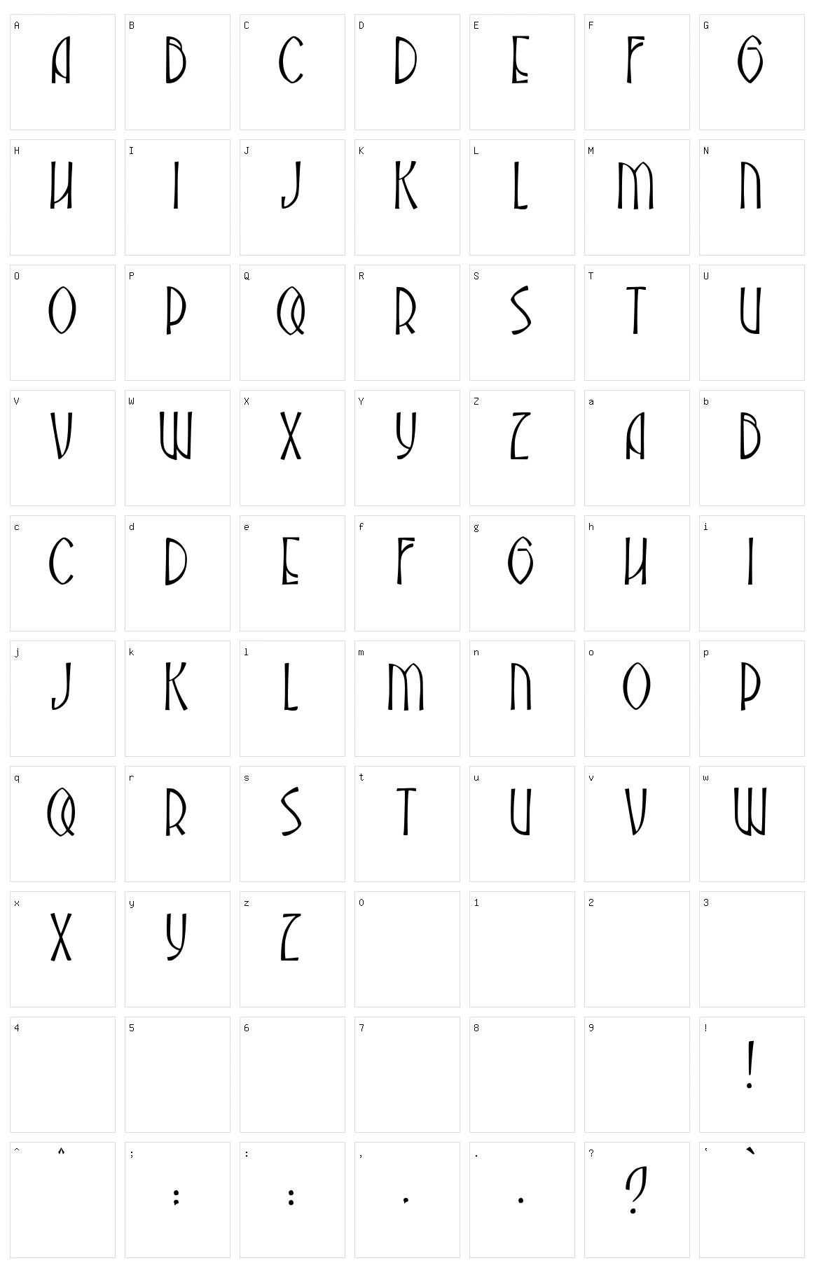 JMH Abadesa Character Set