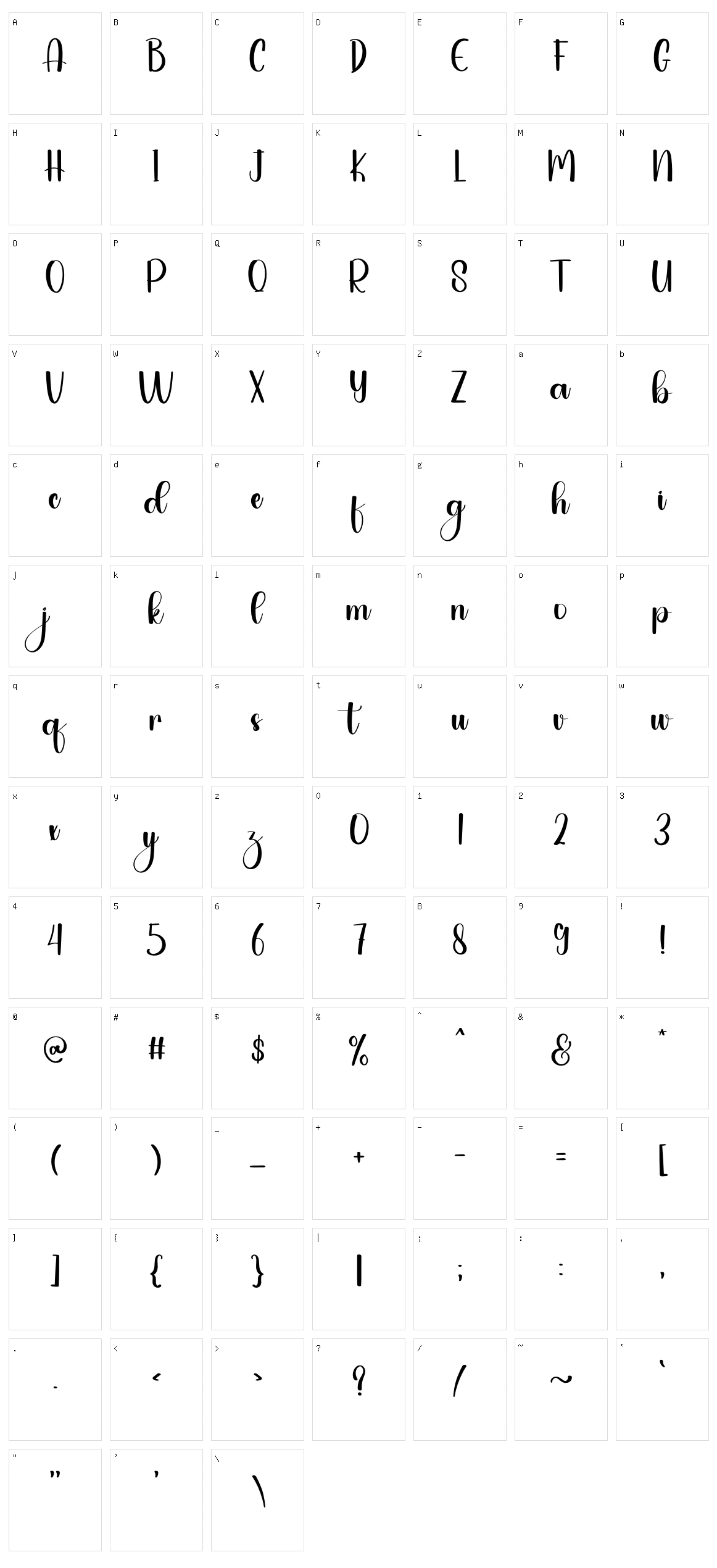 Straight Character Set