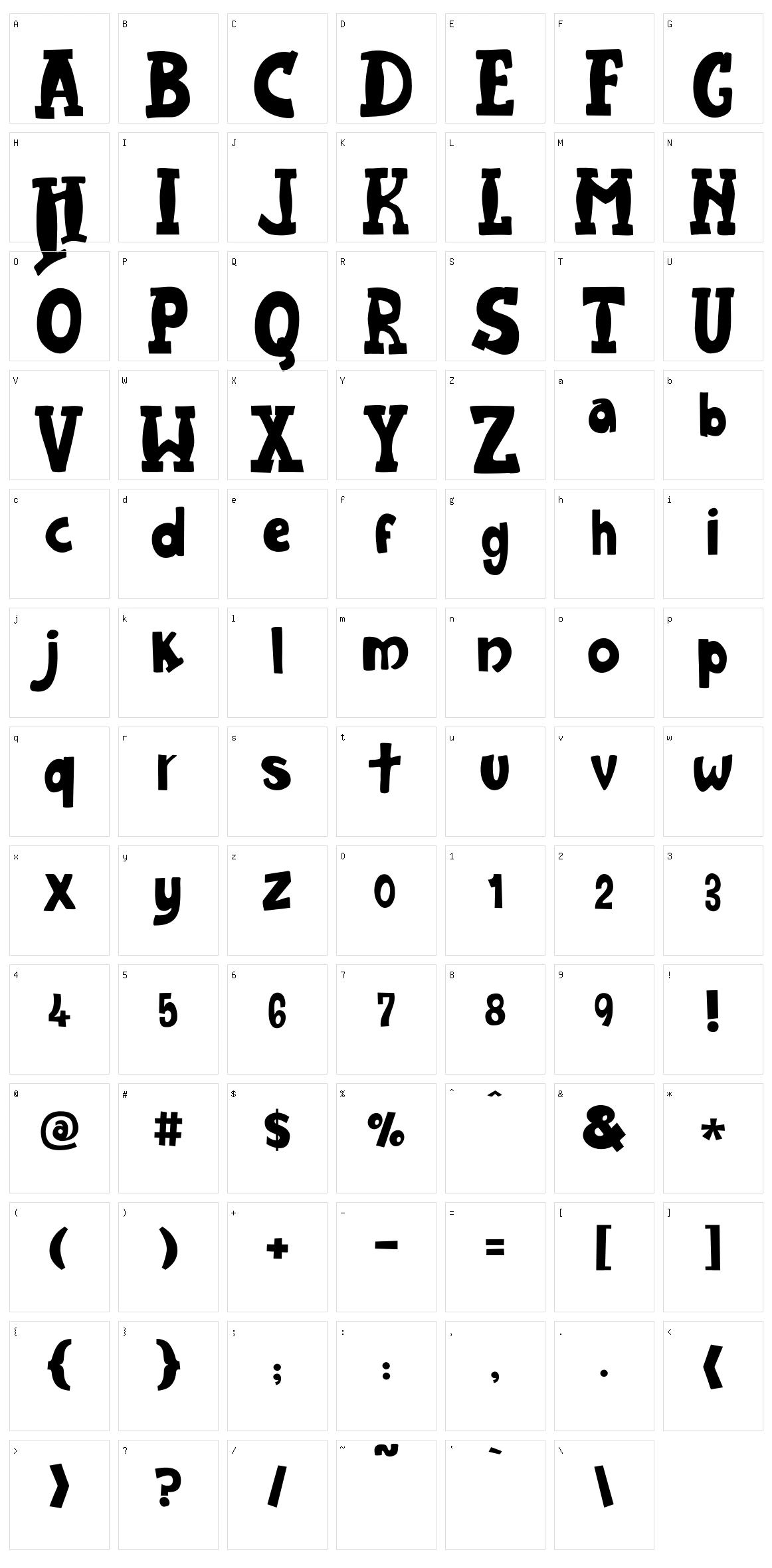 JMH Harry Dickson Character Set