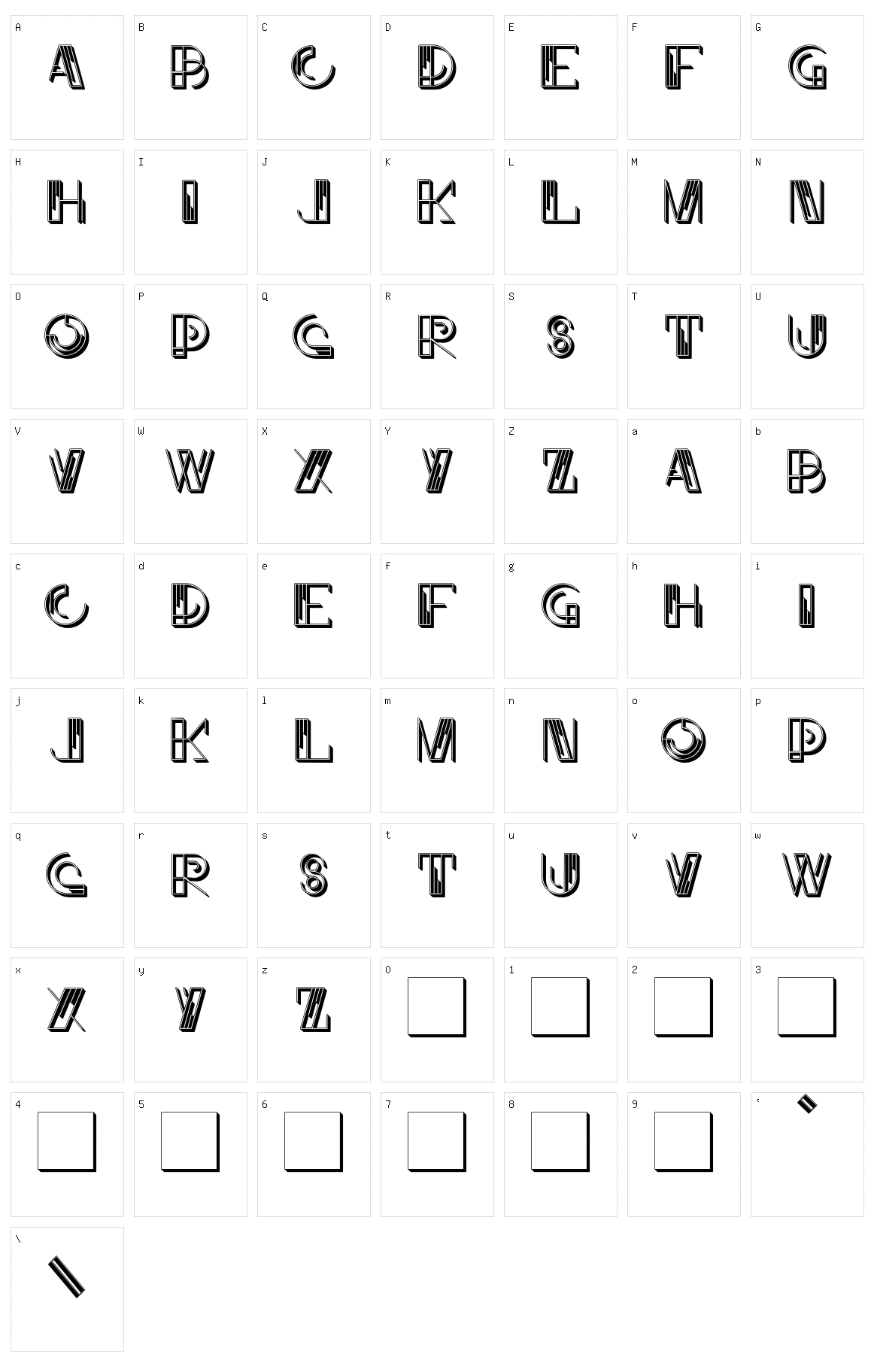 JMH Linart II Caps Character Set