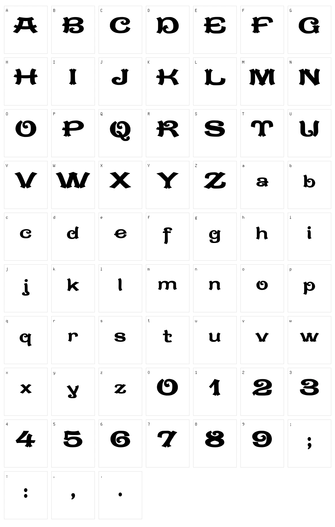 JMH Mejana Character Set