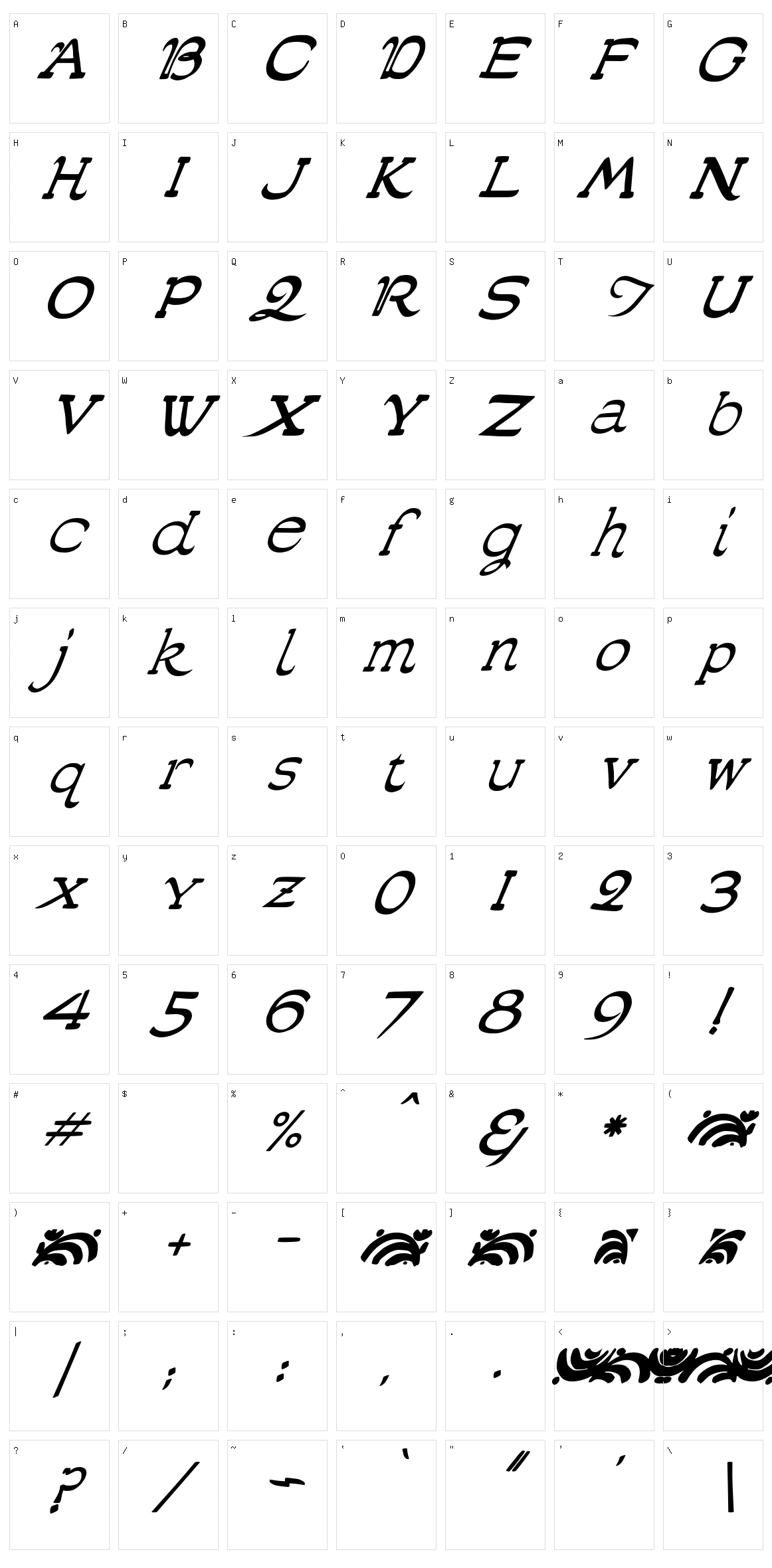 JMH Poudre Character Set