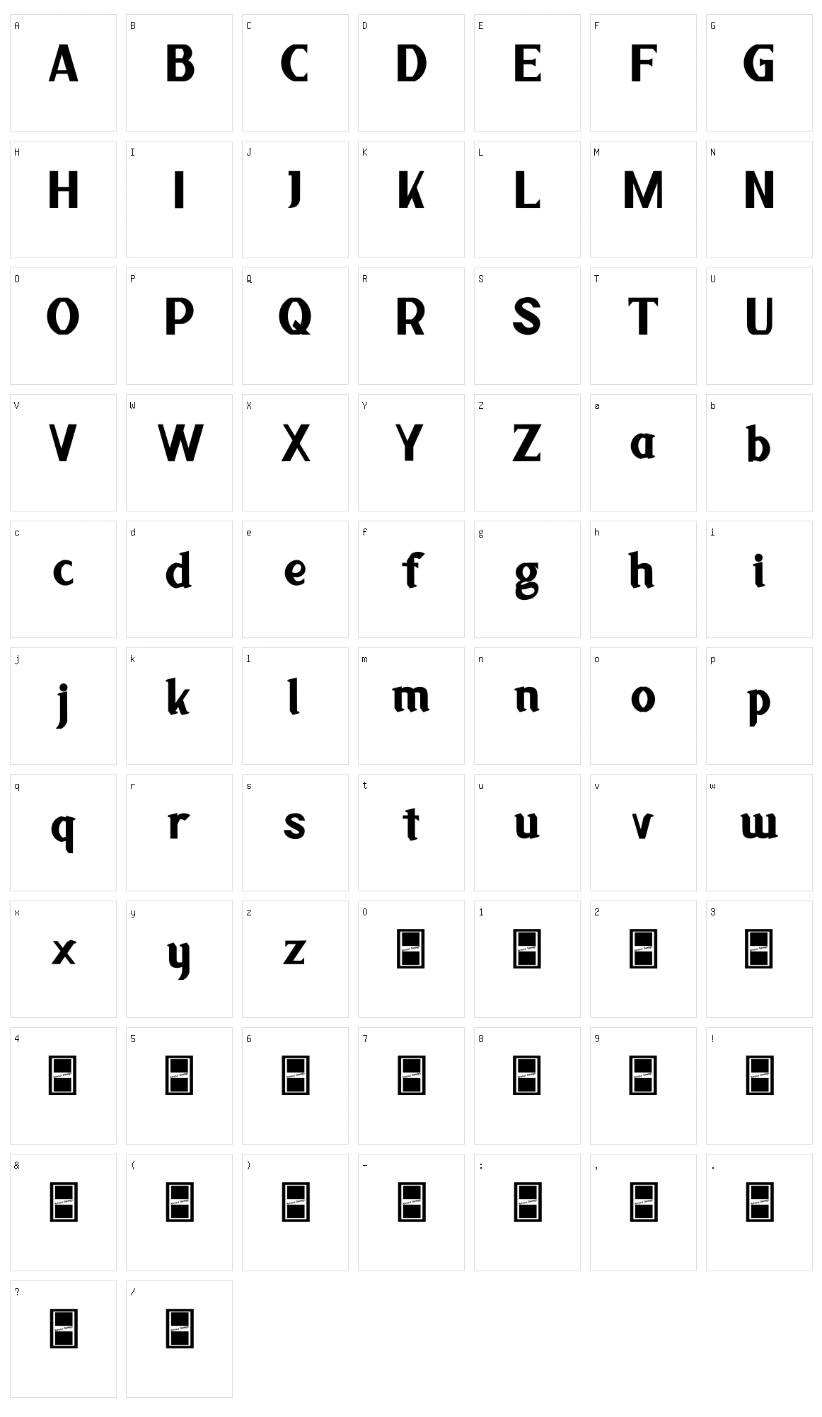 Jugful Character Set