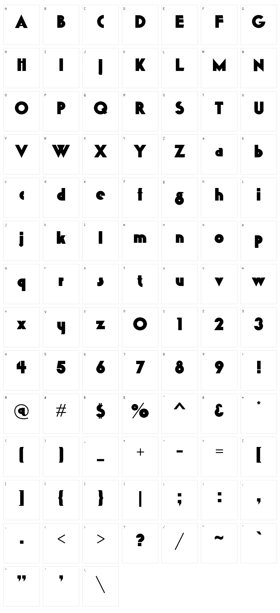 K22 Gadget Character Set