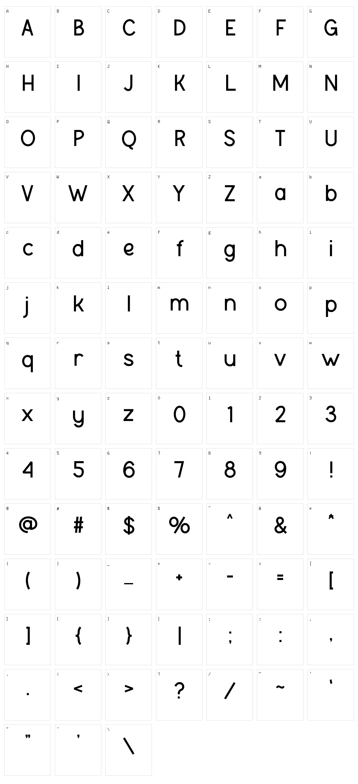 Kalasenja Character Set