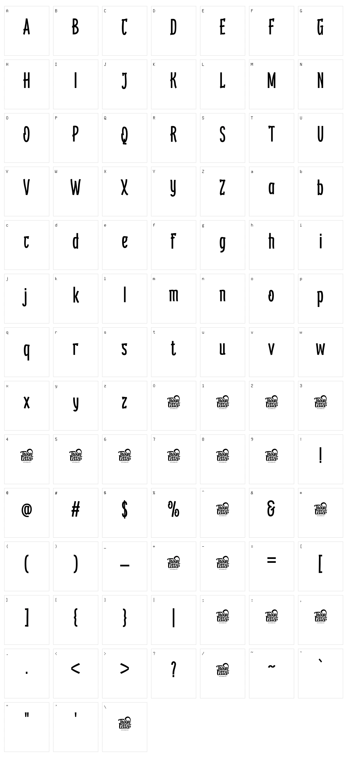 Kebroon Character Set