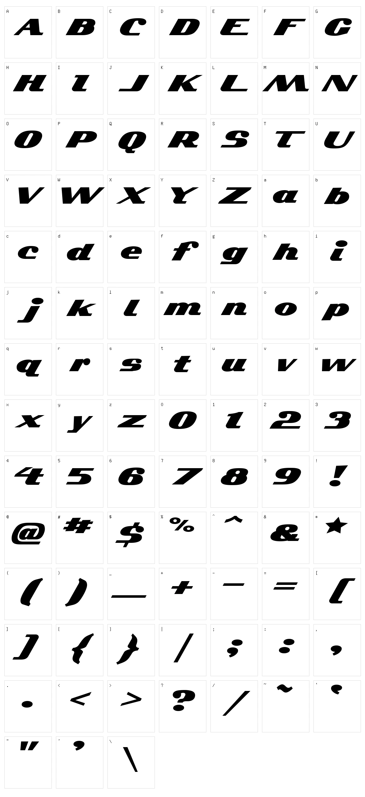 Kelvinized Character Set