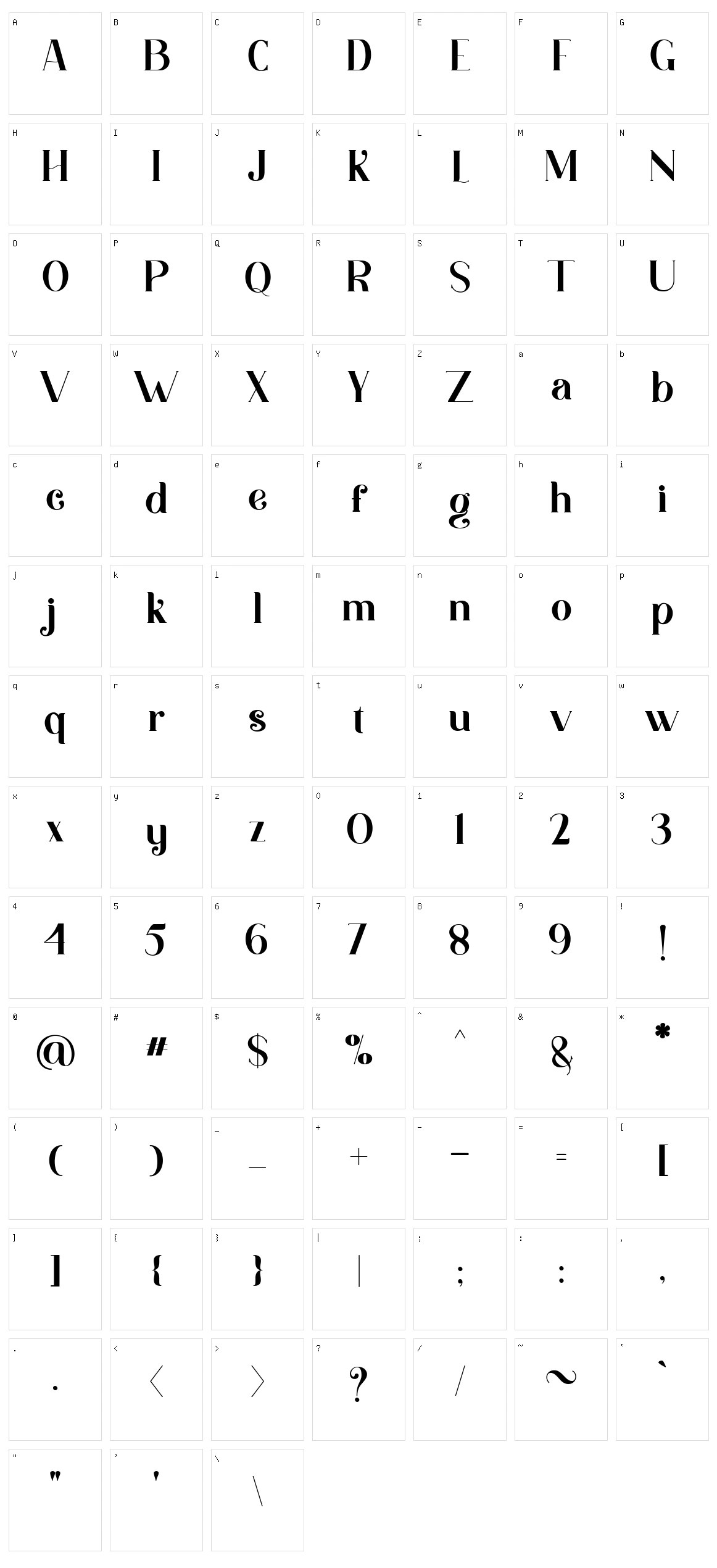 Knocker Character Set