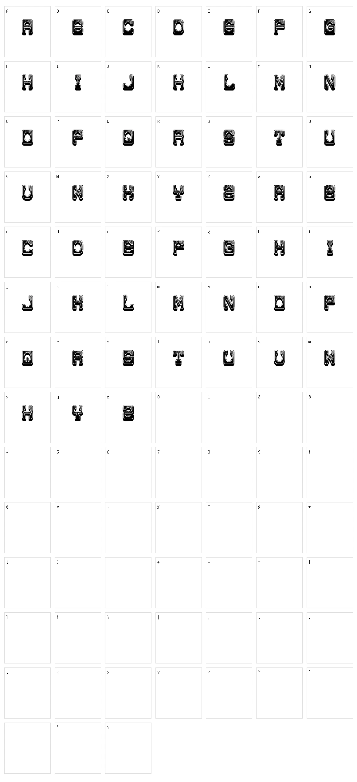 Knockout Character Set