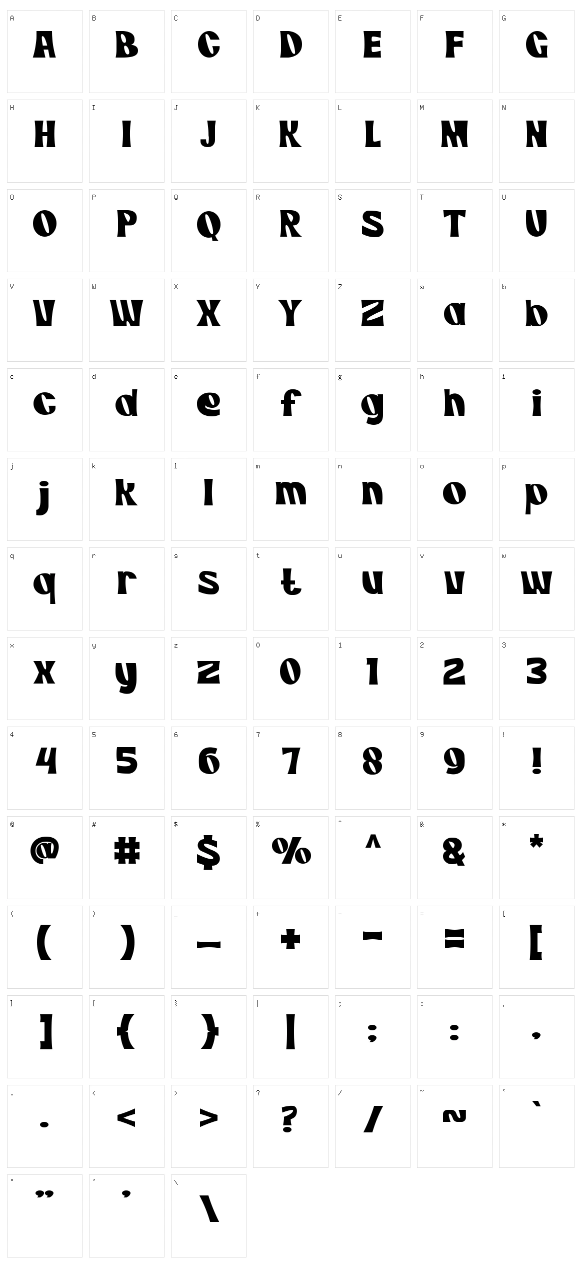 Komodo Land Character Set