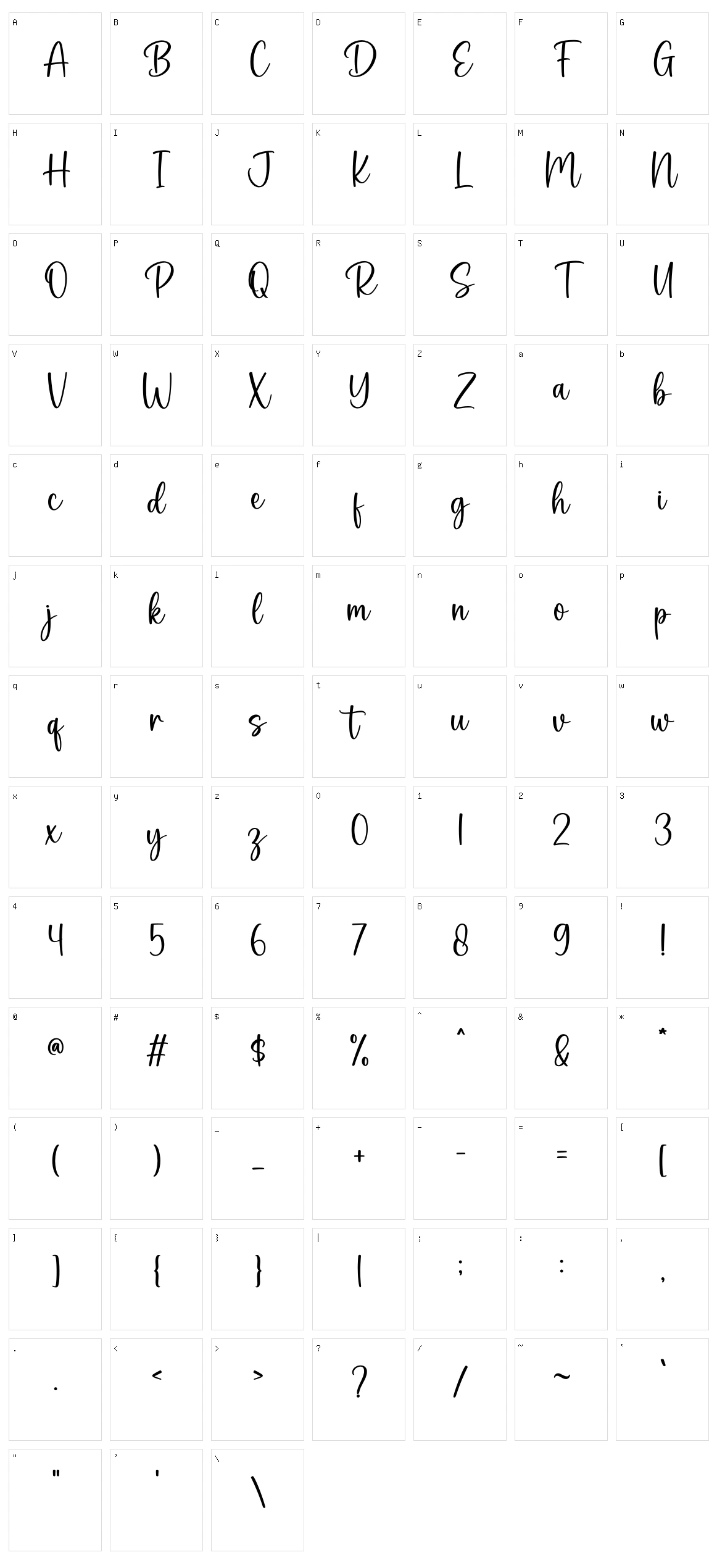 Wisteria Character Set