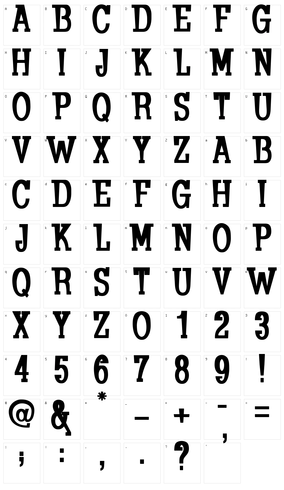 Koulouri Character Set