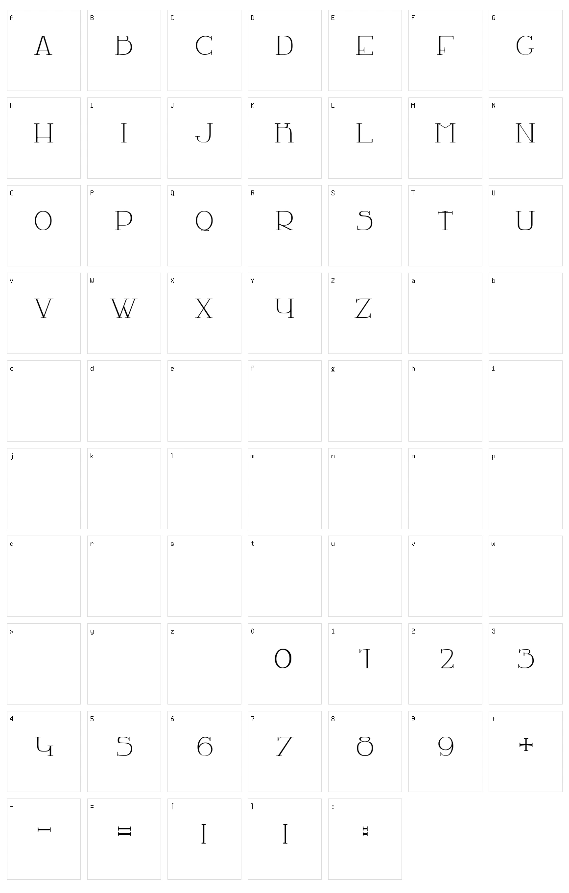 La Chambre 77 Character Set