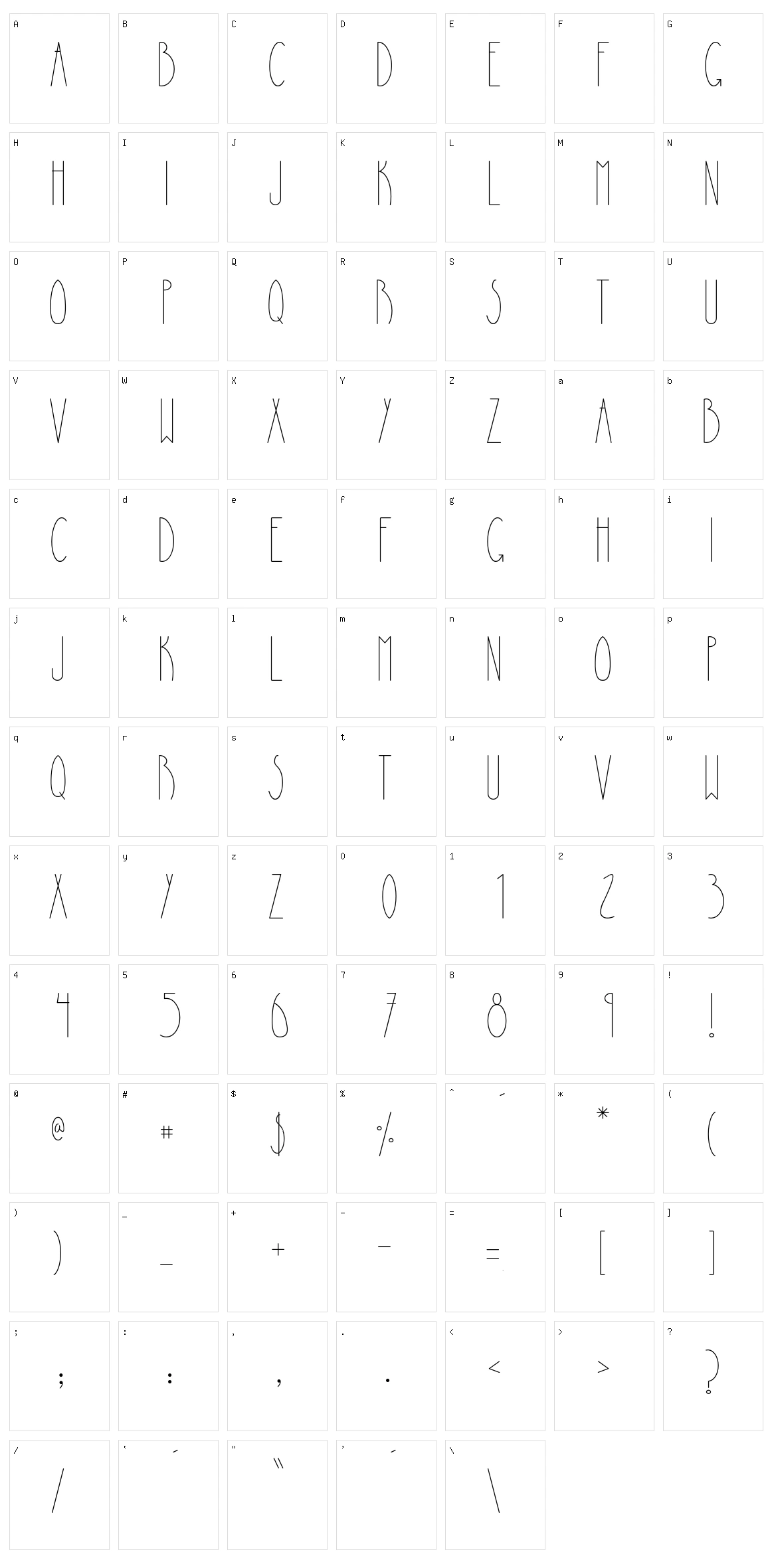 La Piedrita Character Set