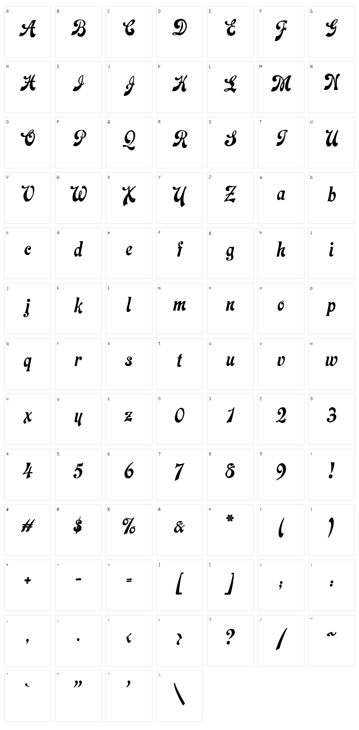 Laclede CAT Character Set