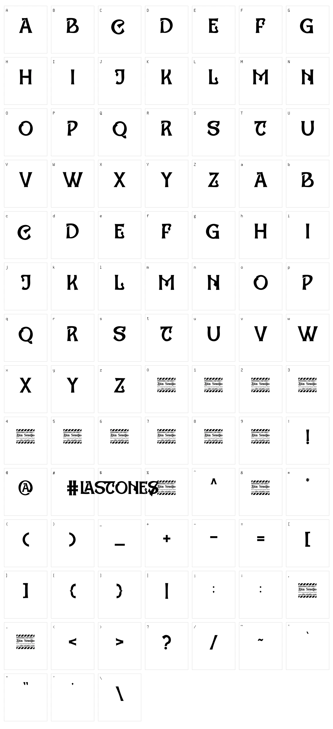 Lastones Character Set