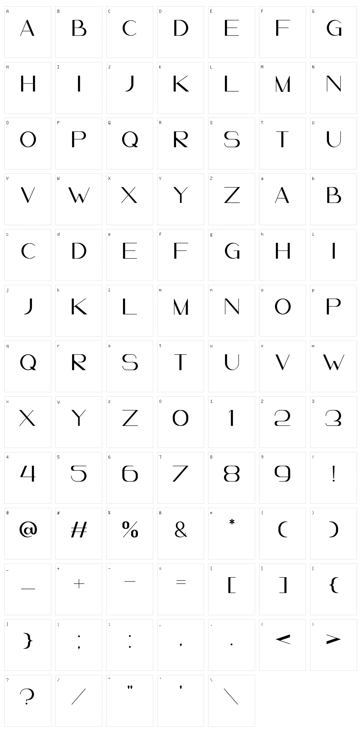 Leander Character Set
