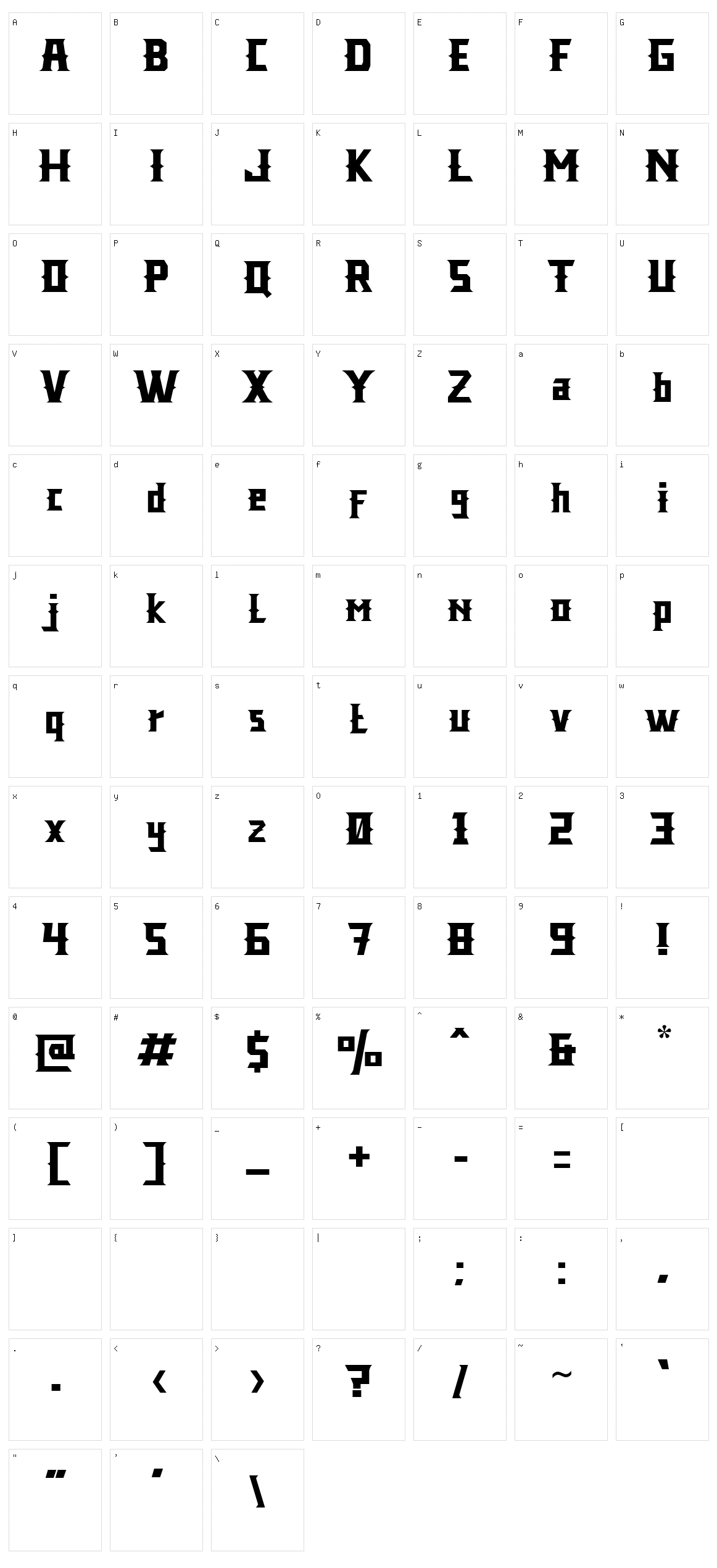 Legend Character Set