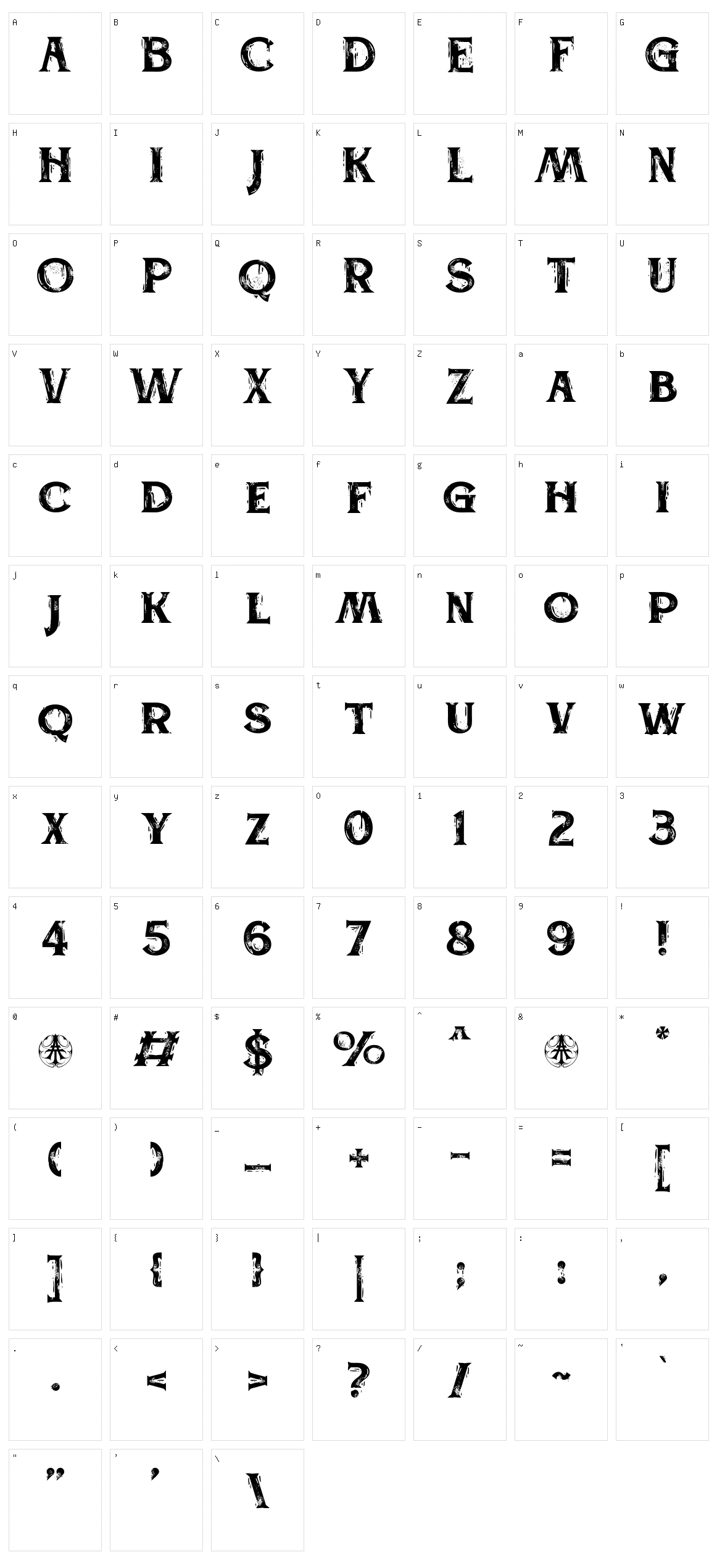 Leppertrez Character Set