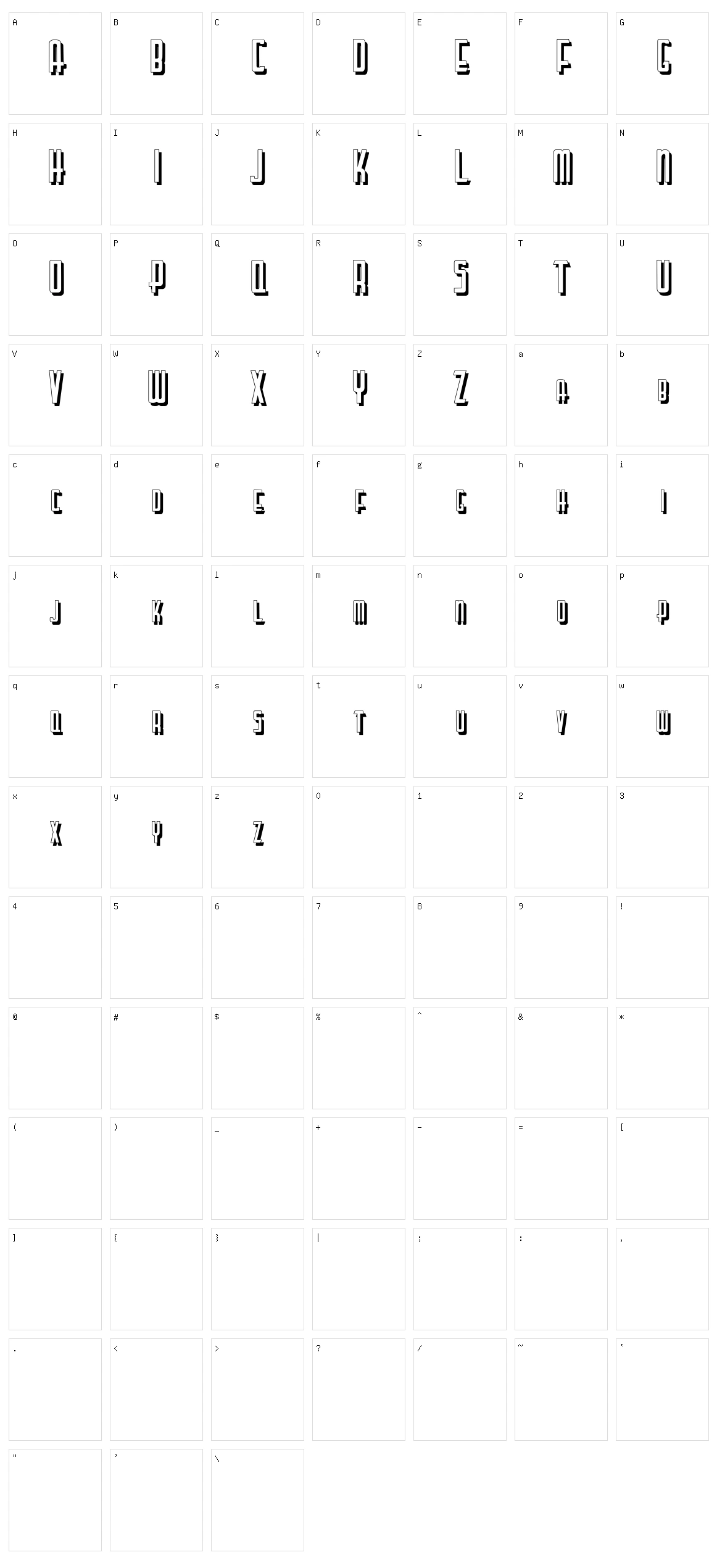 Lettering Deco Shadow Character Set