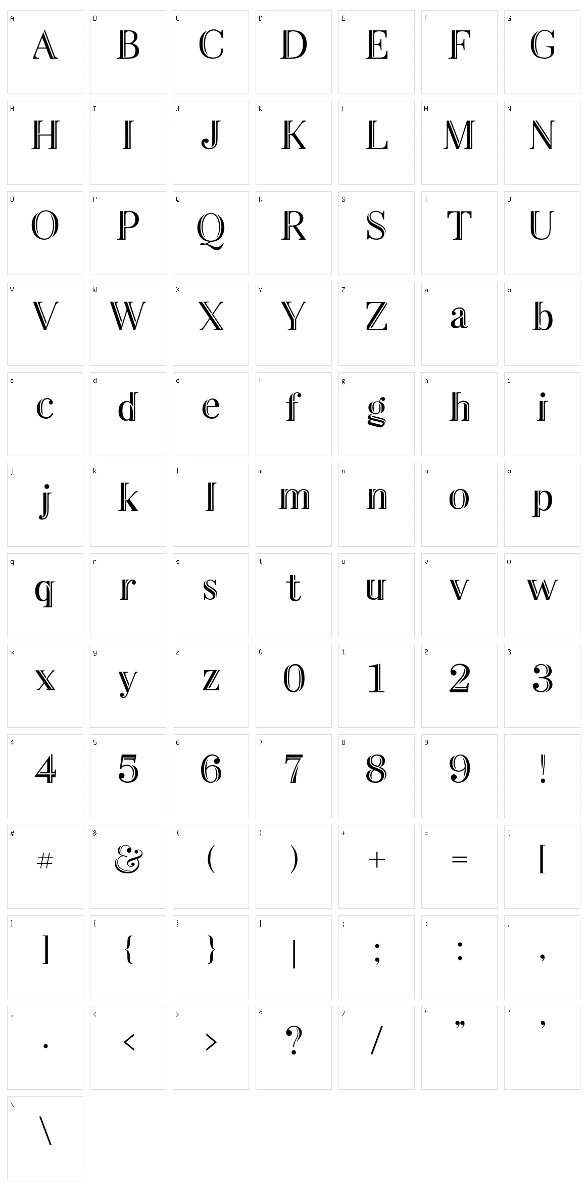 Leyton Character Set