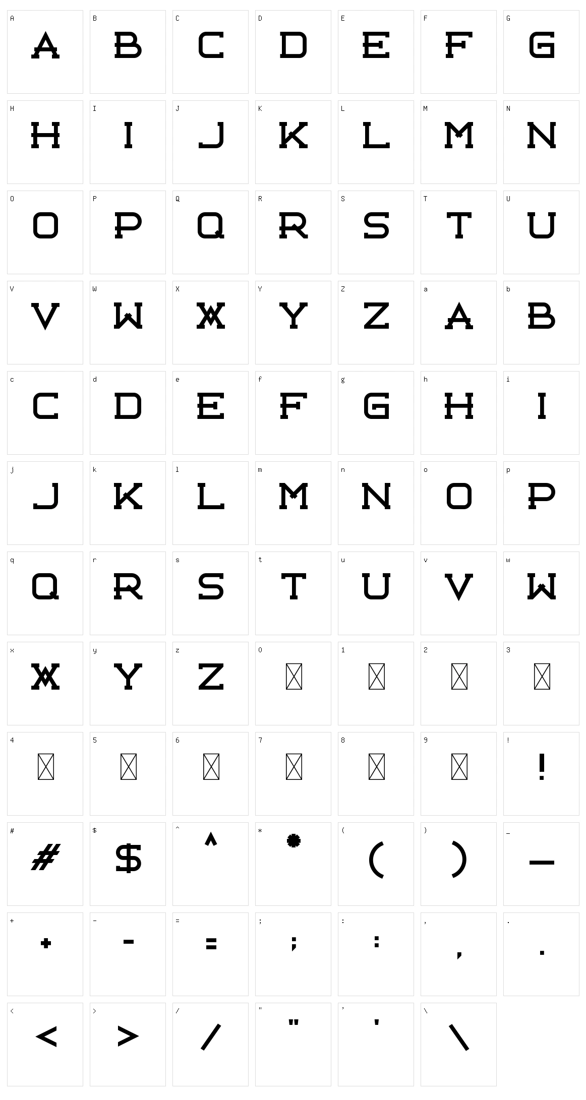 Libercity Character Set