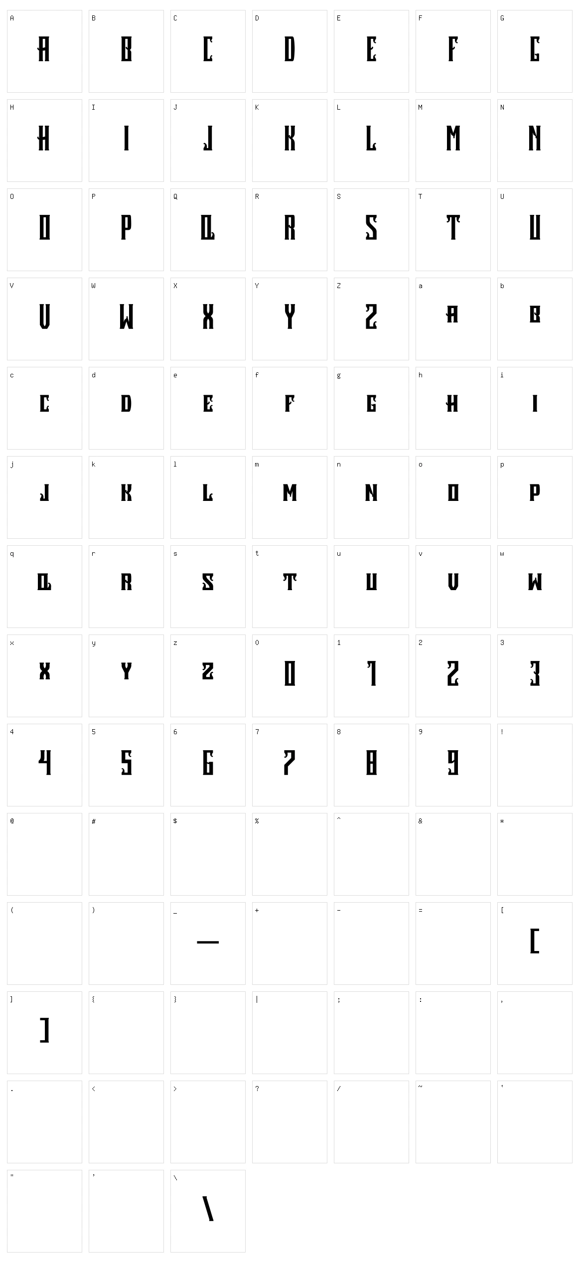 Ligotra Character Set