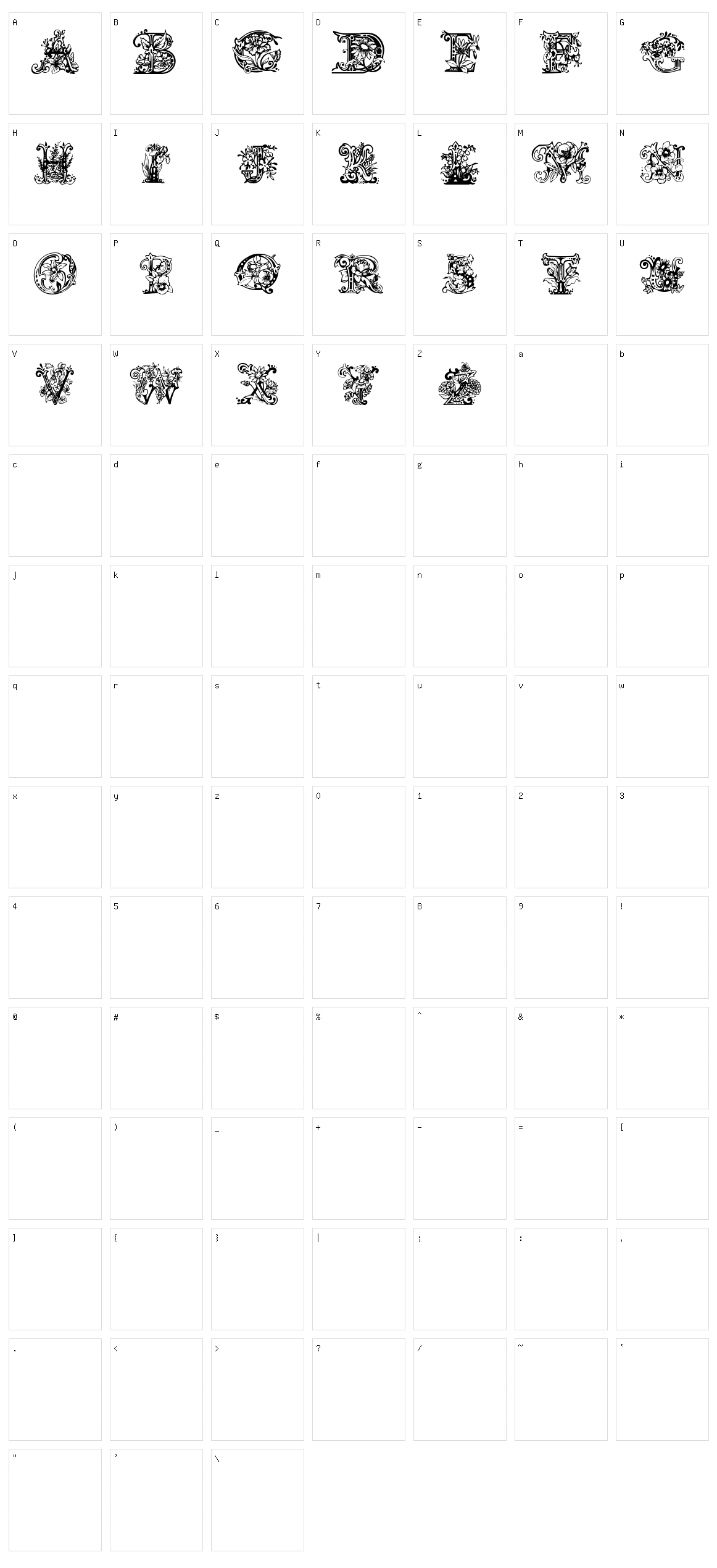 Lime Blossom Caps Character Set