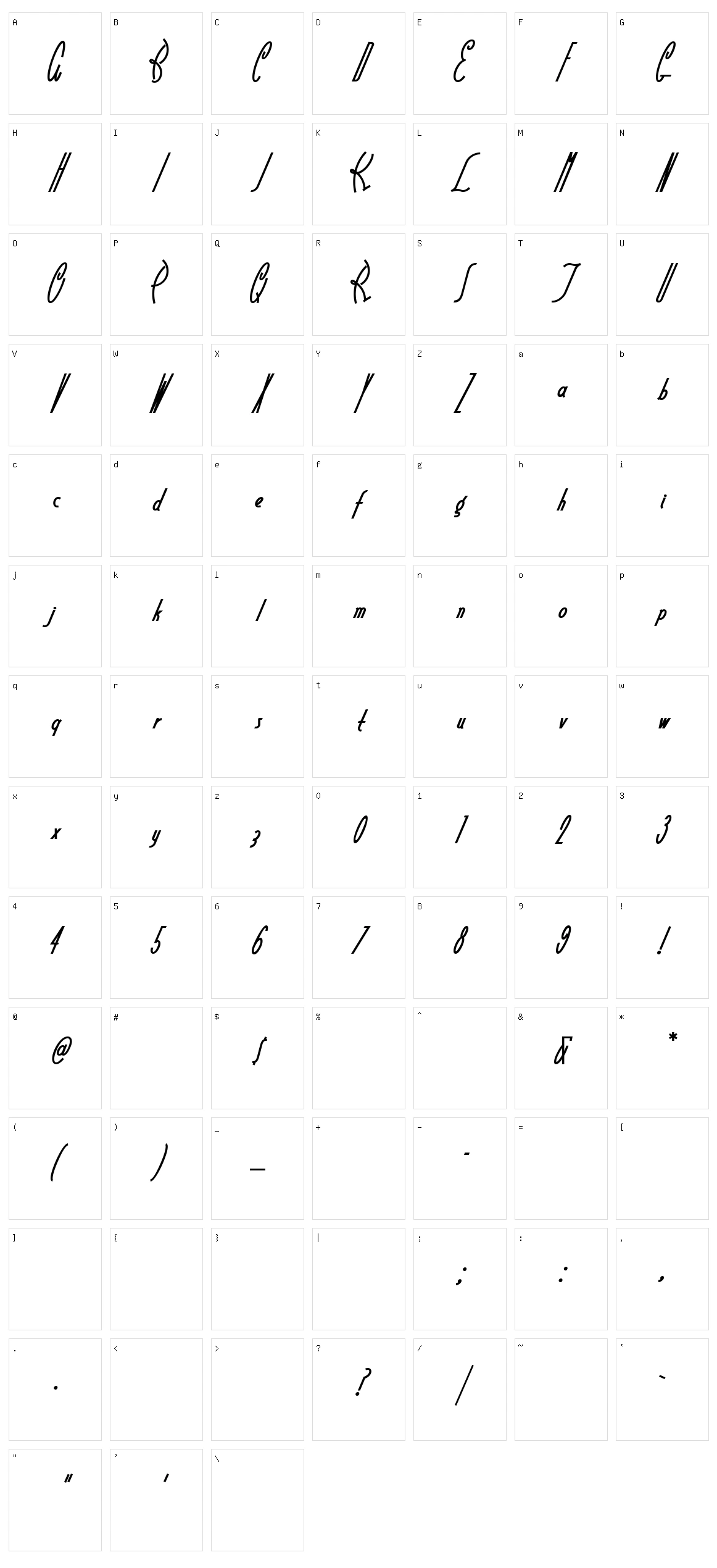 Little Rickey NF Character Set